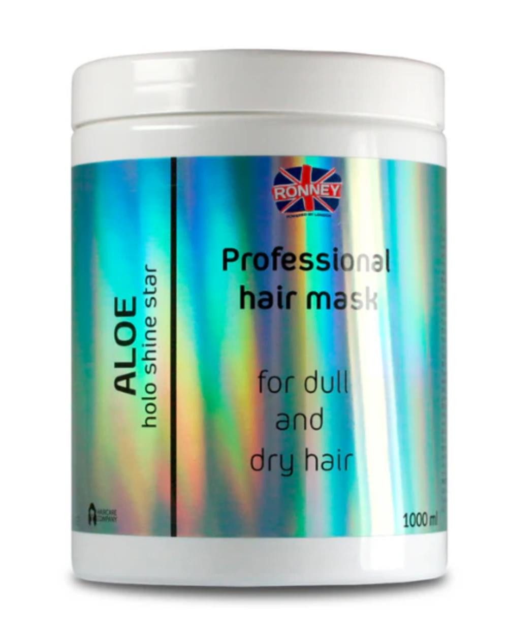 Haarmaske Ronney Professional holo shine star Maske Aloe für dünnenes und trocke, Tiegel, Feuchtigkeitsspendende Aloe-Maske für Glanz und Stärke