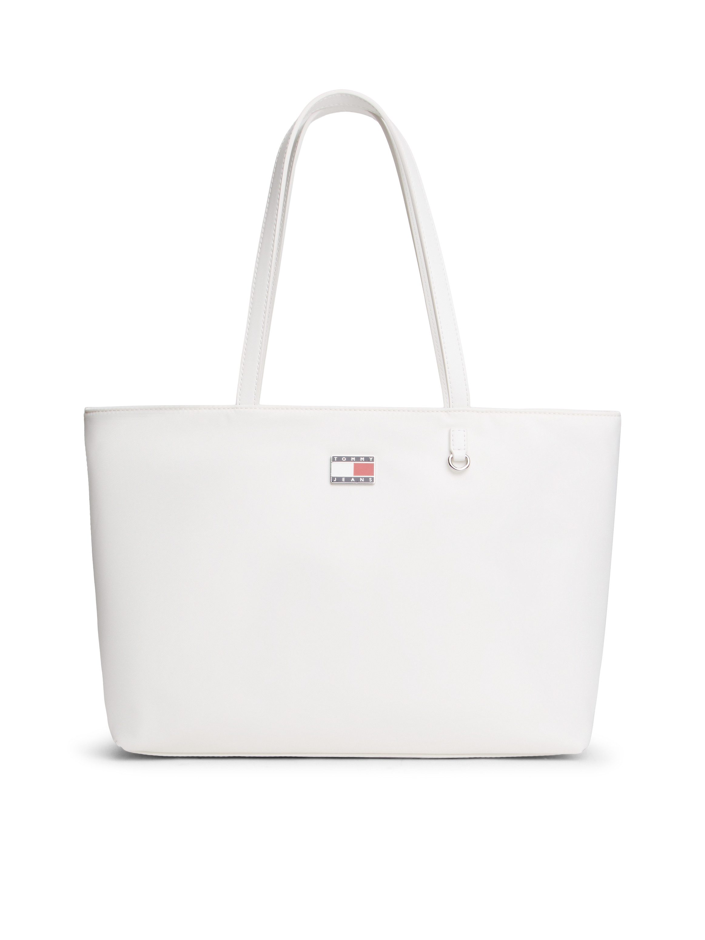Tommy Jeans Tragetasche TJW VALENTINES TOTE, Damen Schultertasche, Shopper mit herzförmigem Anhänger