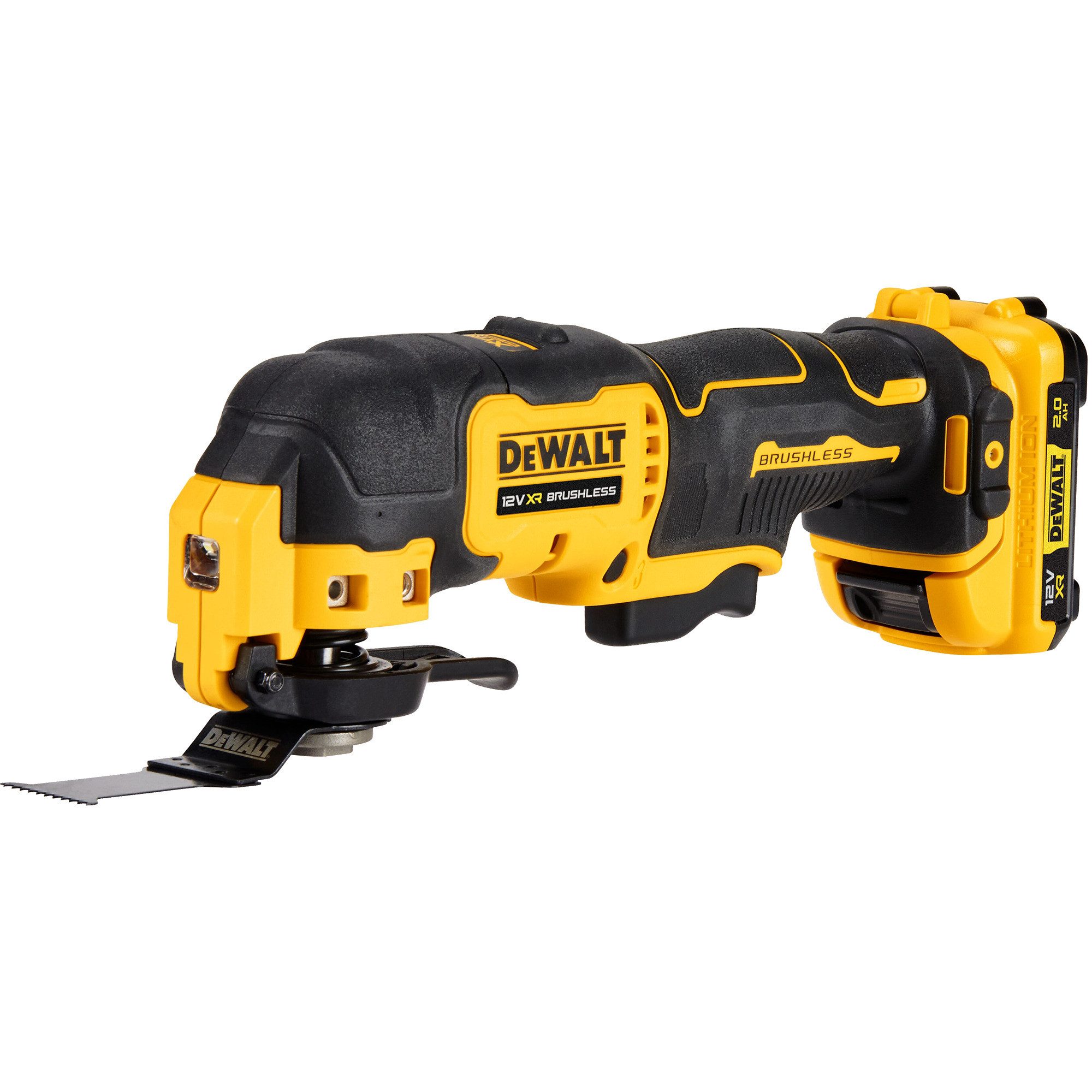 DeWalt Akku-Multifunktionswerkzeug DEWALT Akku-Multifunktions-Werkzeug DCS353D2, 12, 2x Li-Ionen XR Akku 2,0Ah, in T STAK-Box II, 29-tlg. Zubehörset