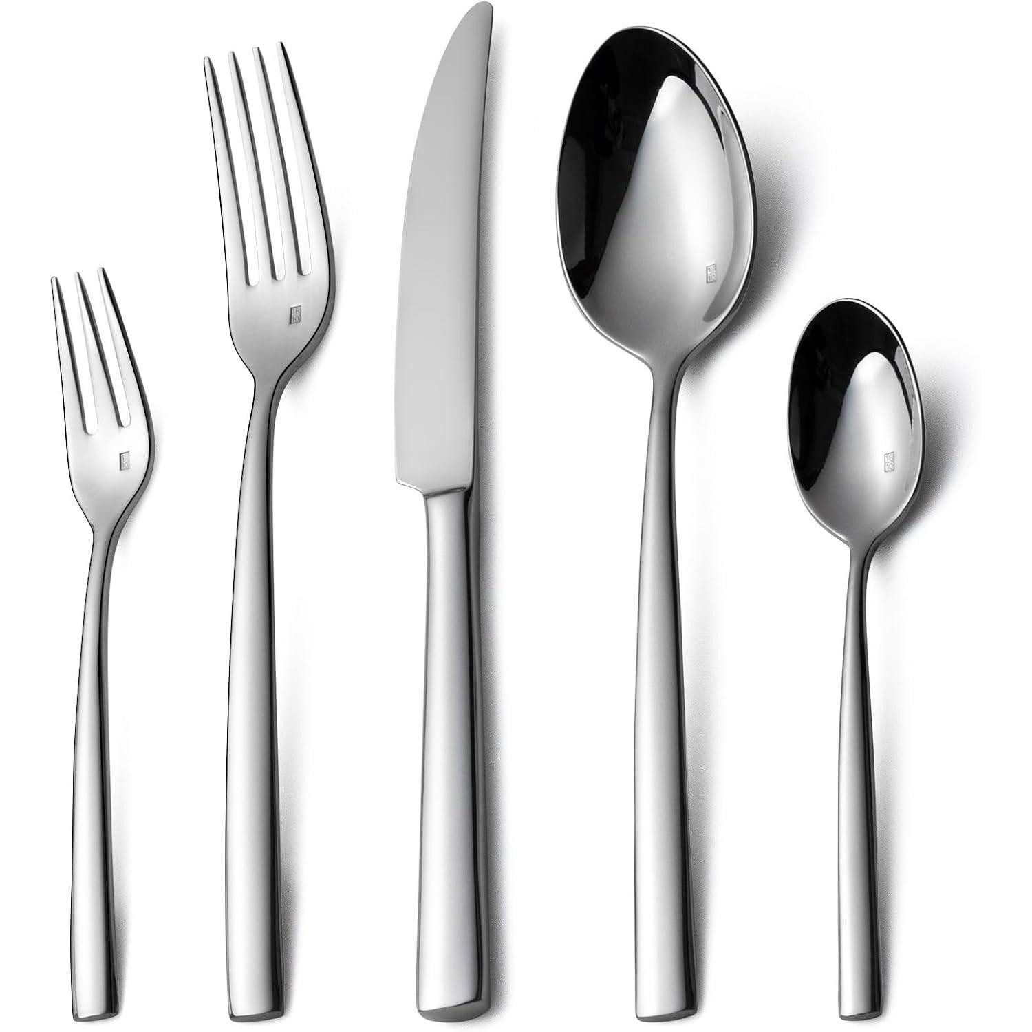 LuxusKollektion Besteck-Set Besteck 1810 Edelstahl 60tlg Monobloc Messer Spülfest Silver 60-teilig