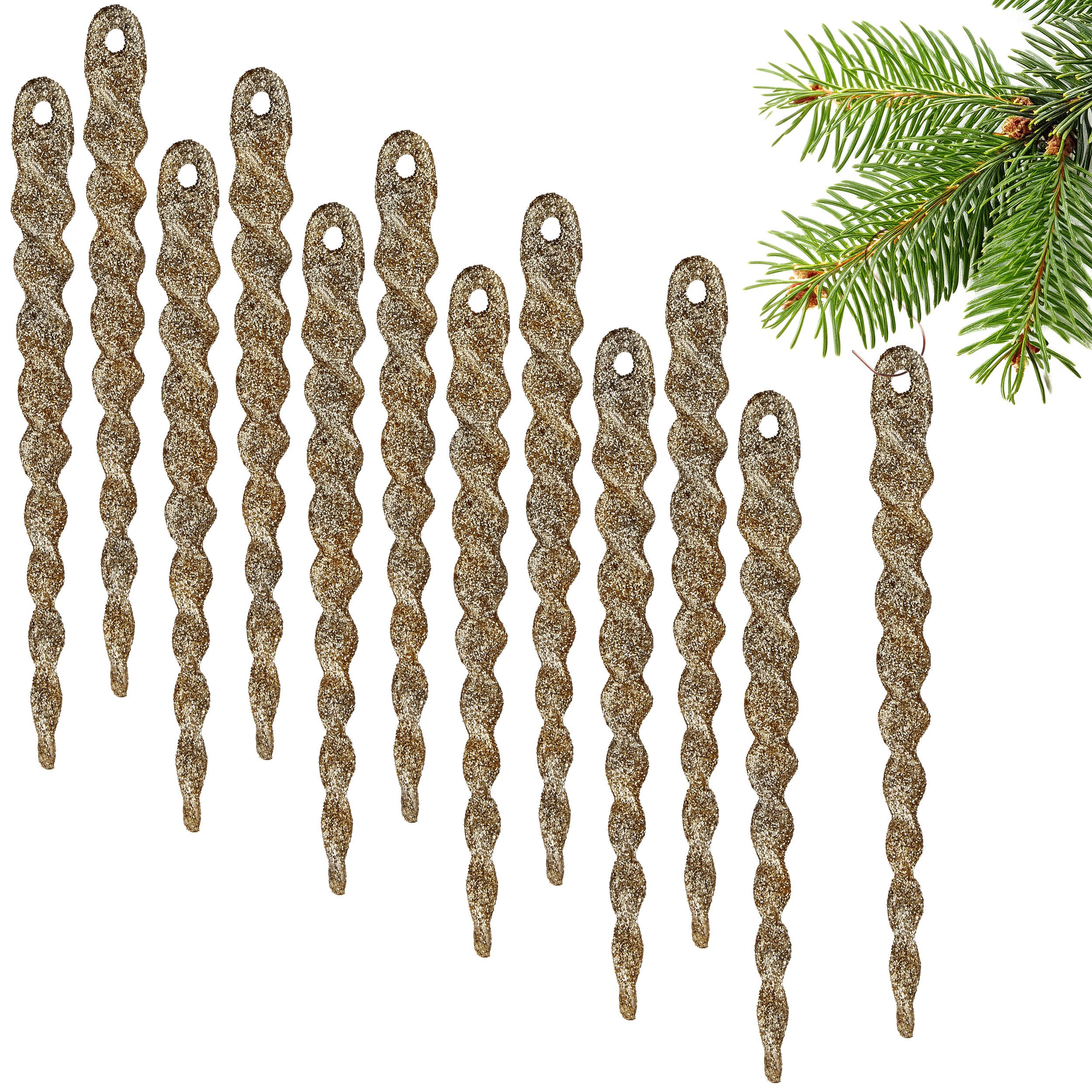 BRUBAKER Christbaumschmuck Baumschmuck Eiszapfen Glitzer - günstig online kaufen