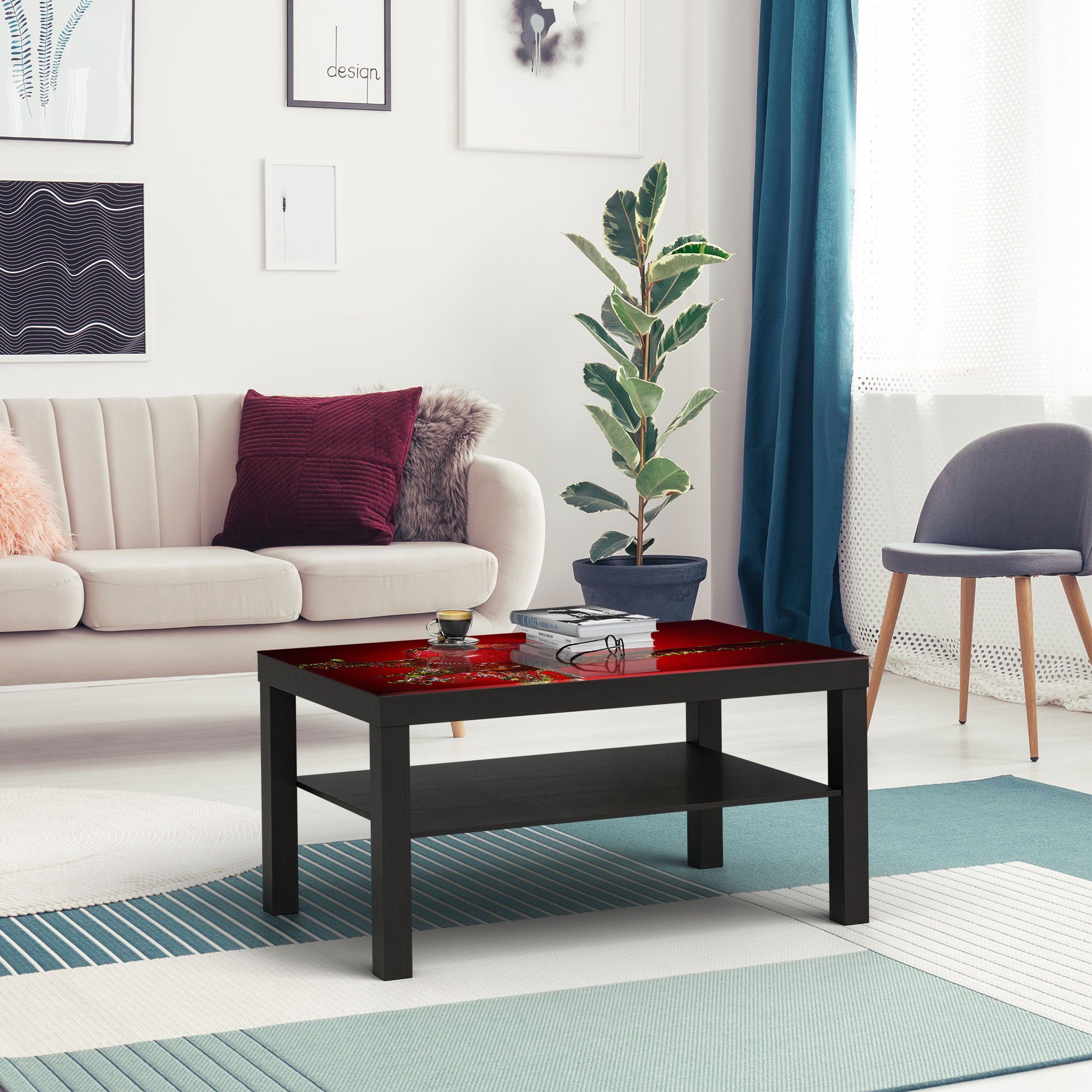 DEQORI Couchtisch 'Flüssigkeit trifft Apfel', Glas Beistelltisch Glastisch modern – Bild 4 von 5