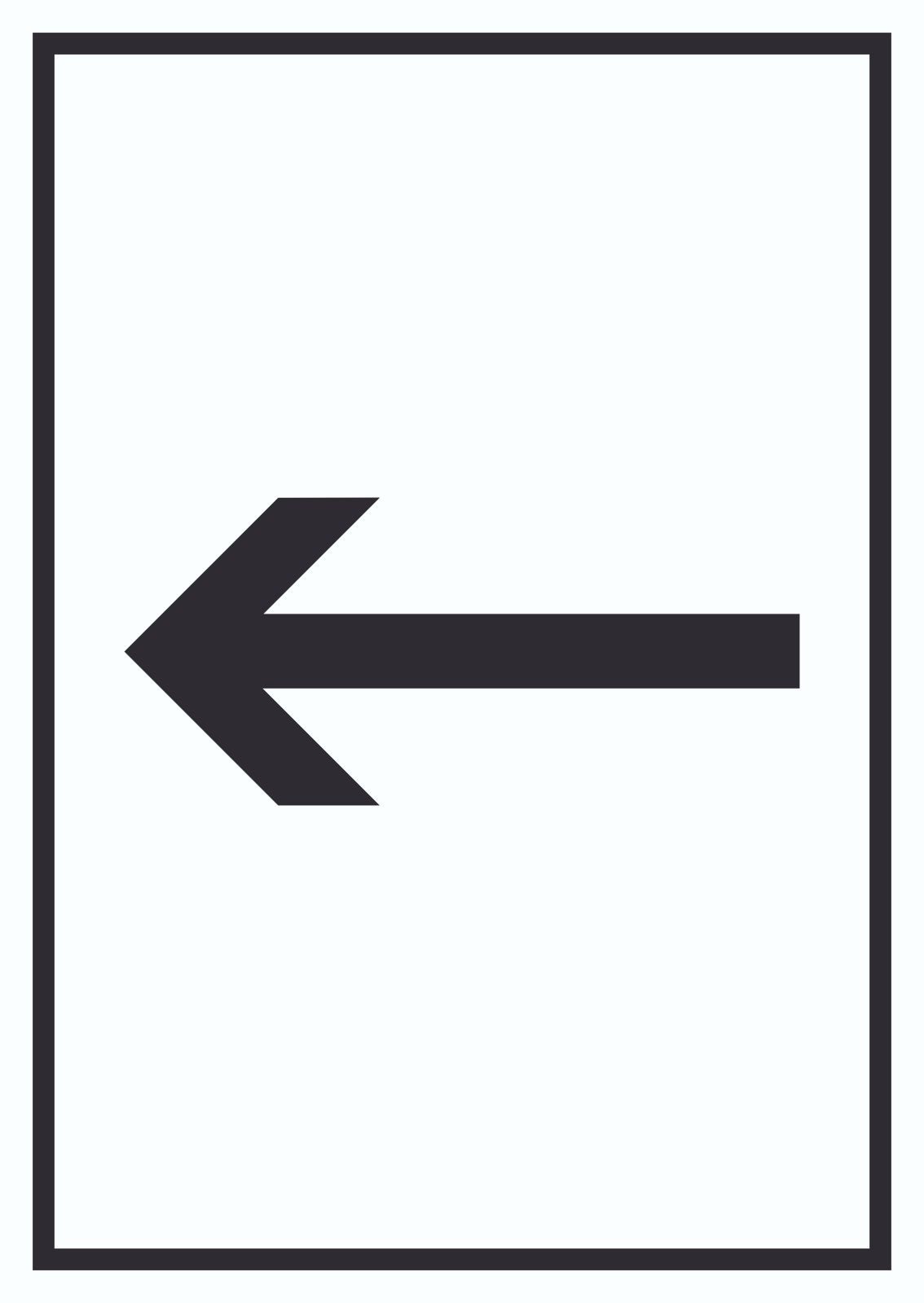 Hinweisschild Richtungspfeil links Schild hochkant schwarz weiss Pfeil