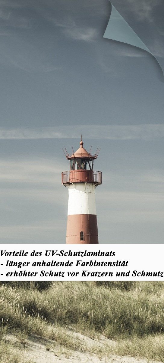 Wallario Türtapete Leuchtturm auf der Düne günstig online kaufen