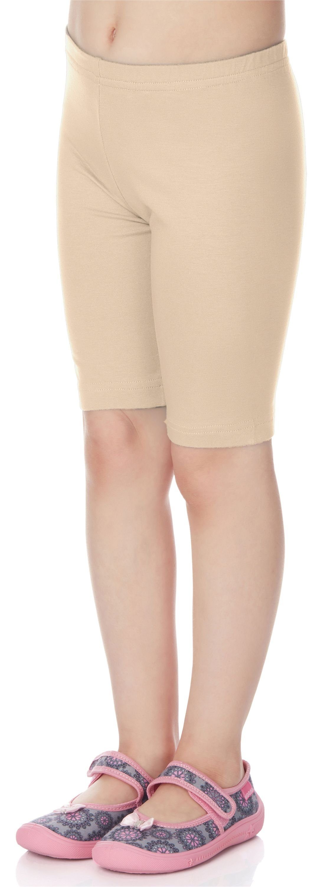 Style Mädchen Leggings Leggings Viskose aus elastischer Kurze Beige MS10-132 Bund Merry (1-tlg)