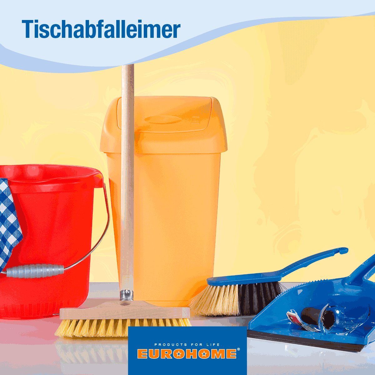EUROHOME Tischrestebehälter Abfallbehälter Küche - Mini Abfalleimer - Kosmetikeimer, Auto Mülleimer mit Deckel - Schminktisch Zubehör