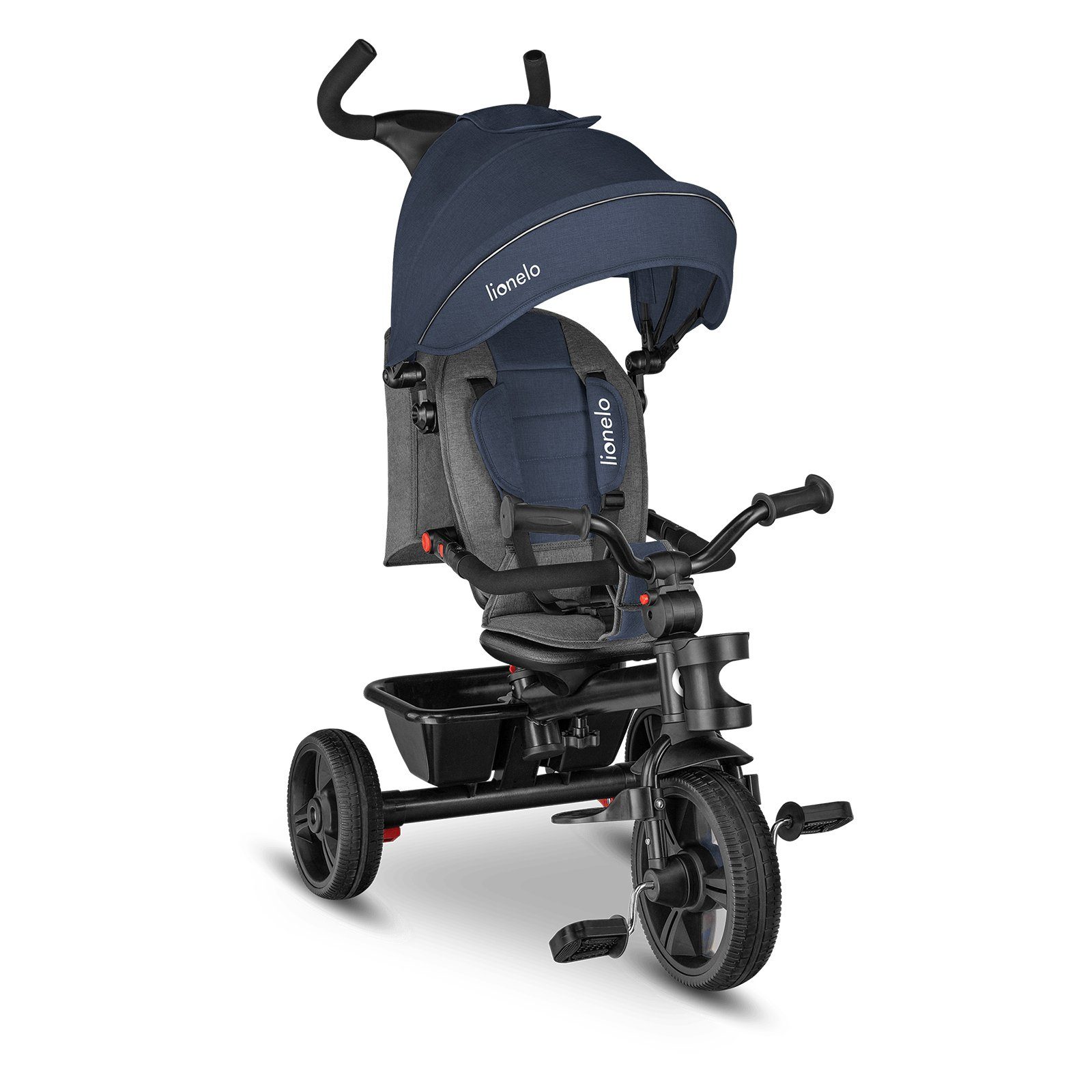 lionelo Dreirad-Kinderwagen HAARI, Elternlenkung, Zusammenklappbar, Tasche /von 18 Monaten bis 5 Jahren
