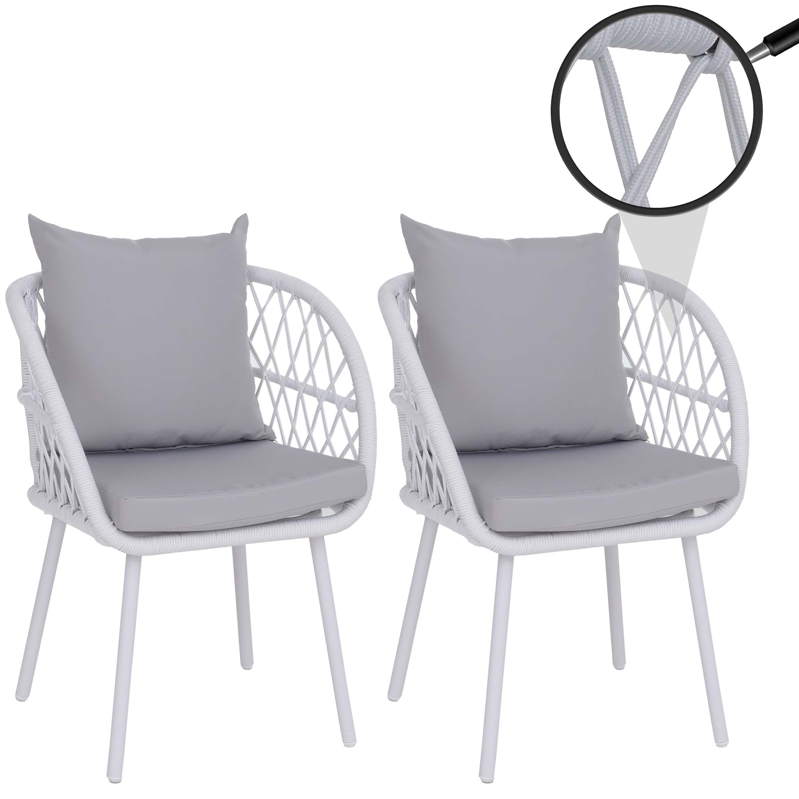 MCW Gartenstuhl MCW-Q38 (2er), Hohe Stoffqualität 180 g/m², Bezug waschbar bei maximal 40°