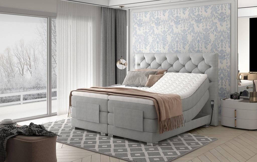 JVmoebel Bett Gestell Moderne Betten Luxus Möbel Schlafzimmer Grau Betten Polster