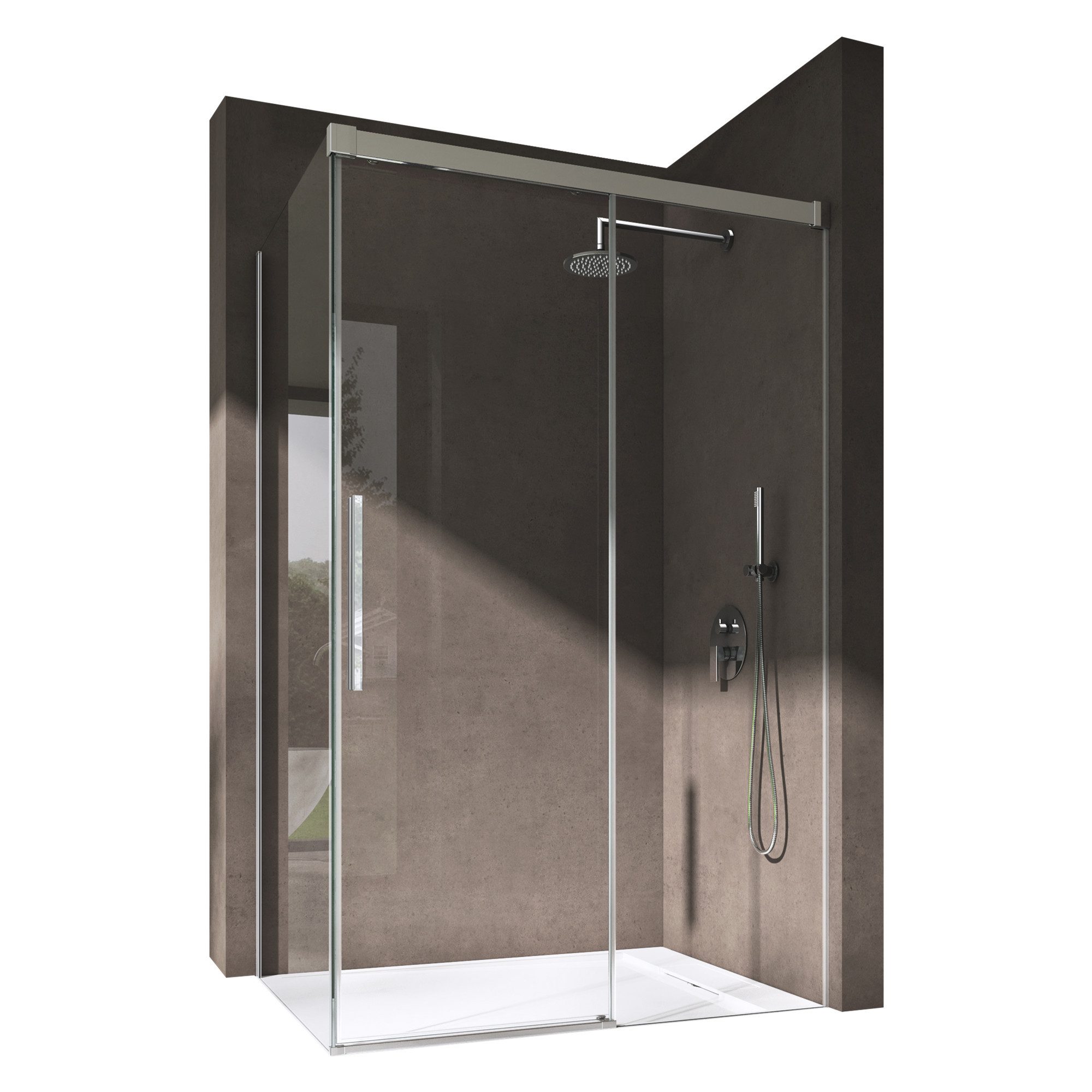 doporro Eckdusche Duschkabine Schiebetür ESG-Sicherheitsglas Nano-Beschicht günstig online kaufen