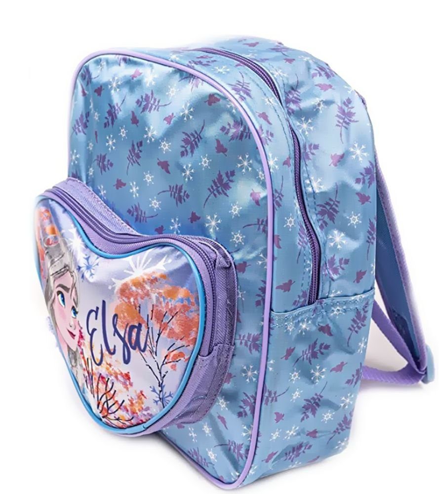 Disney Frozen Kinderrucksack Die Eiskönigin FROZEN völlig unverfroren ELSA Mädchen Rucksack hellblau Satin für Kita, Sport, Schule