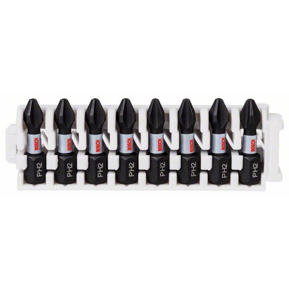 BOSCH Kreuzschlitz-Bit Schrauberbit-Set Impact Control, 8-teilig, 8 x PH2, 25 mm 2608522324
