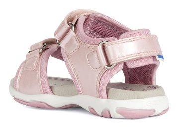 Geox B SANDAL FLAFFEE GIR Sandale, Sommerschuh, Klettschuh, Sandalette, mit pastellfarbenem Eis-Motiv