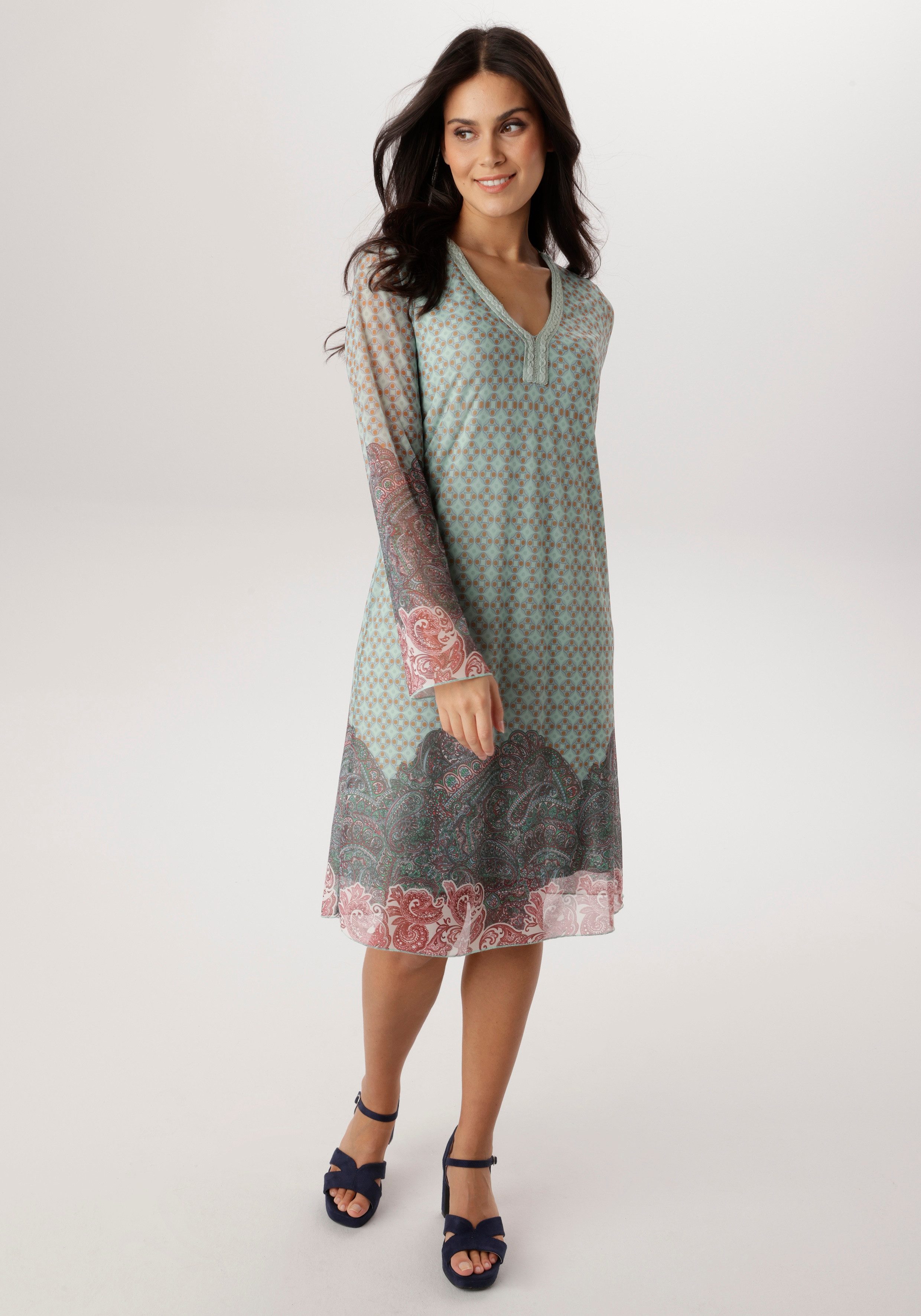 Aniston SELECTED Meshkleid in Mesh-Qualiät und im angesagten Mustermix - NE günstig online kaufen