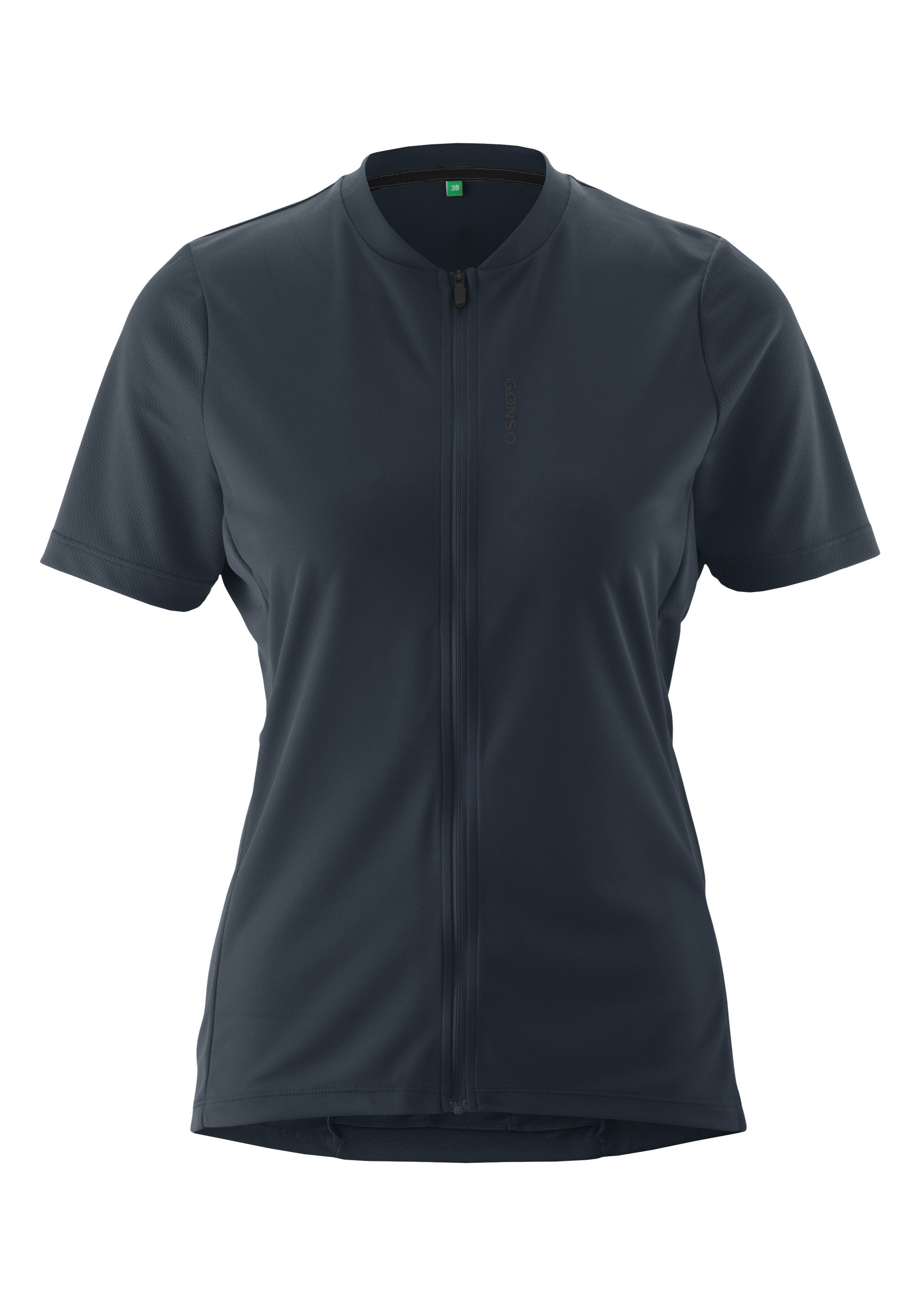 Gonso Radtrikot SITIVO Jersey Green W Damen Fahrradtrikot kurzarm, Half-Zip Trikot mit Rückentasche