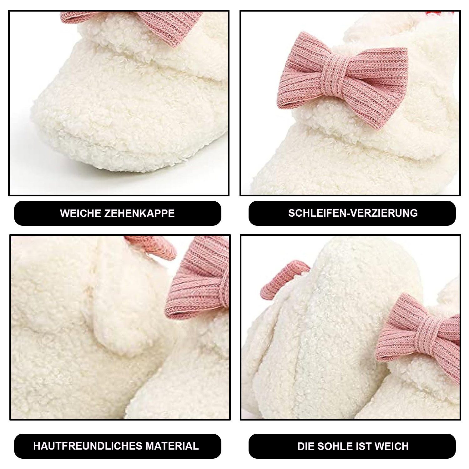 Krabbelschuhe Babyschuhe Babystiefel Rosa Daisred Kinder Winterschuhe Plüsch