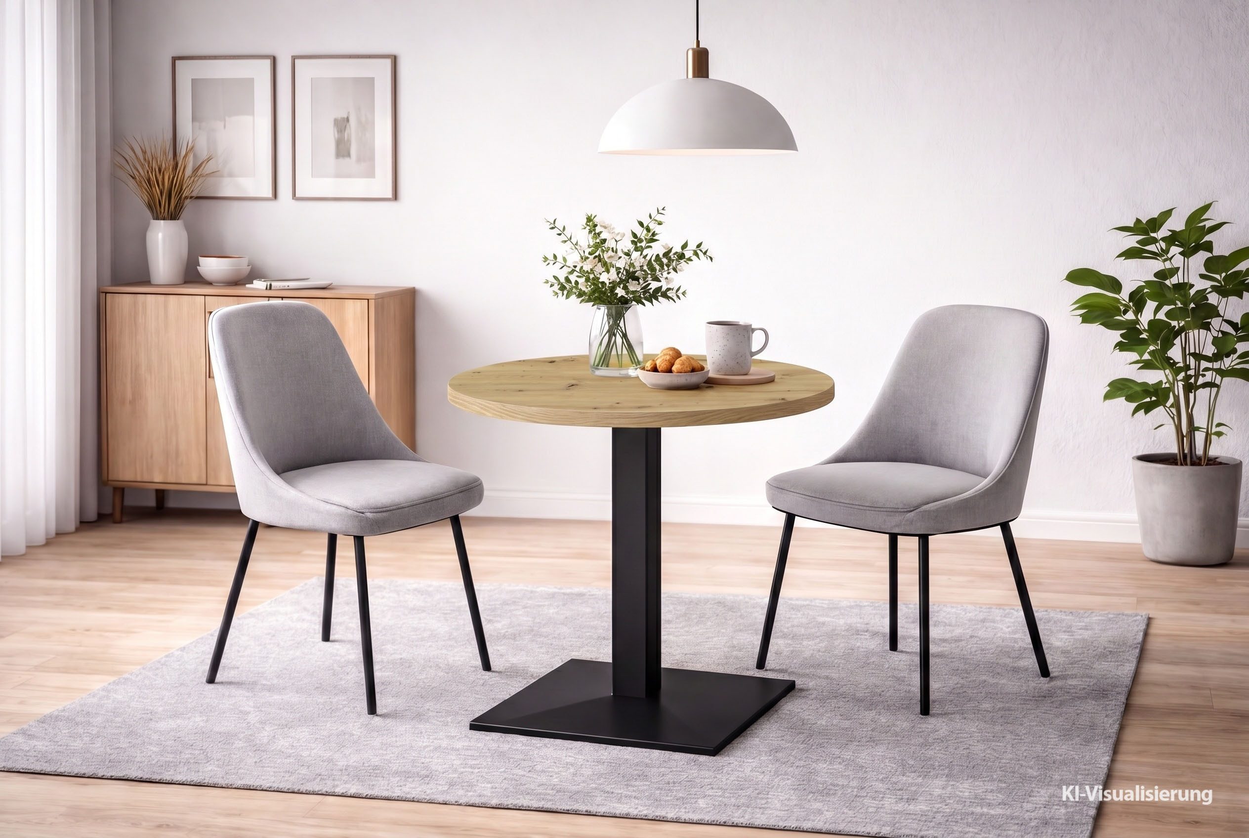 Mäusbacher Bistrotisch Big Bistro Metall, Quadrat-Säulengestell, eckige Platte Ø 70 cm H 75 cm