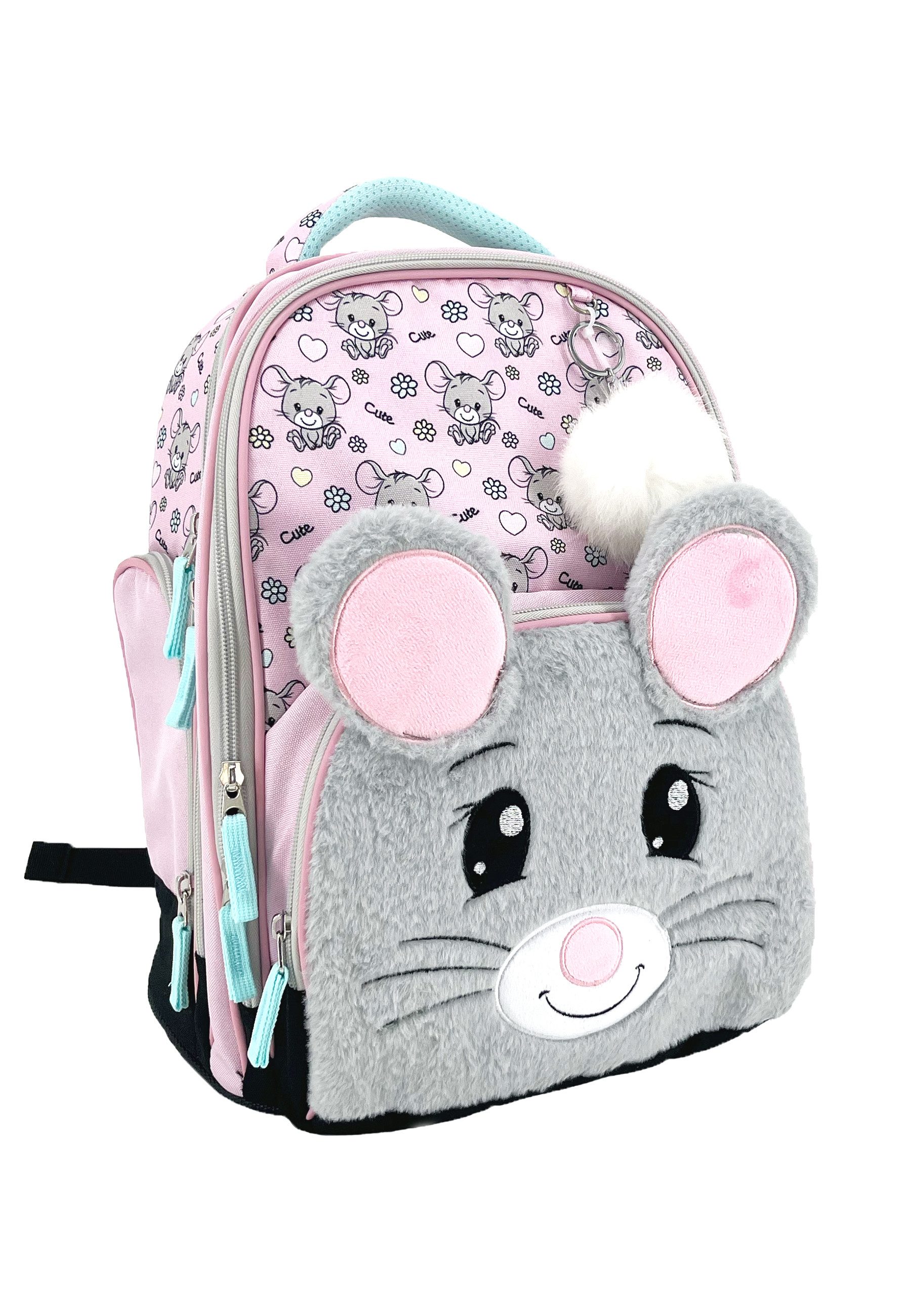 Yuhu.kids Schulrucksack Schulrucksack Schulranzen Tornister Maus