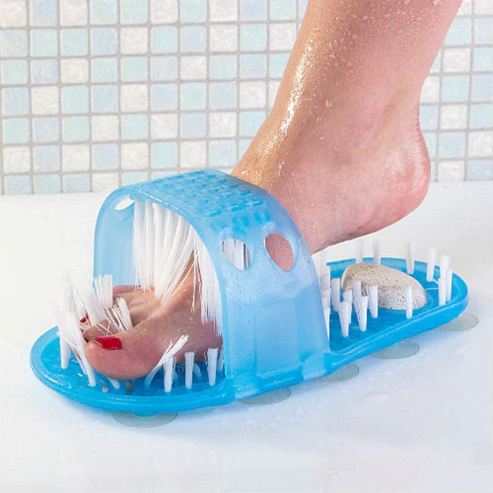 Bimsstein Fußwaschbürste Massage Bürste für MAVURA Feile Dusch-Fußbürste Fußpflege Reinigung Fußmassage Rutschfeste Fußbürste Hornhautentferner Füße