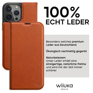 wiiuka Handyhülle suiit Hülle für iPhone 13 Pro Max, Klapphülle Handgefertigt - Deutsches Leder, Premium Case