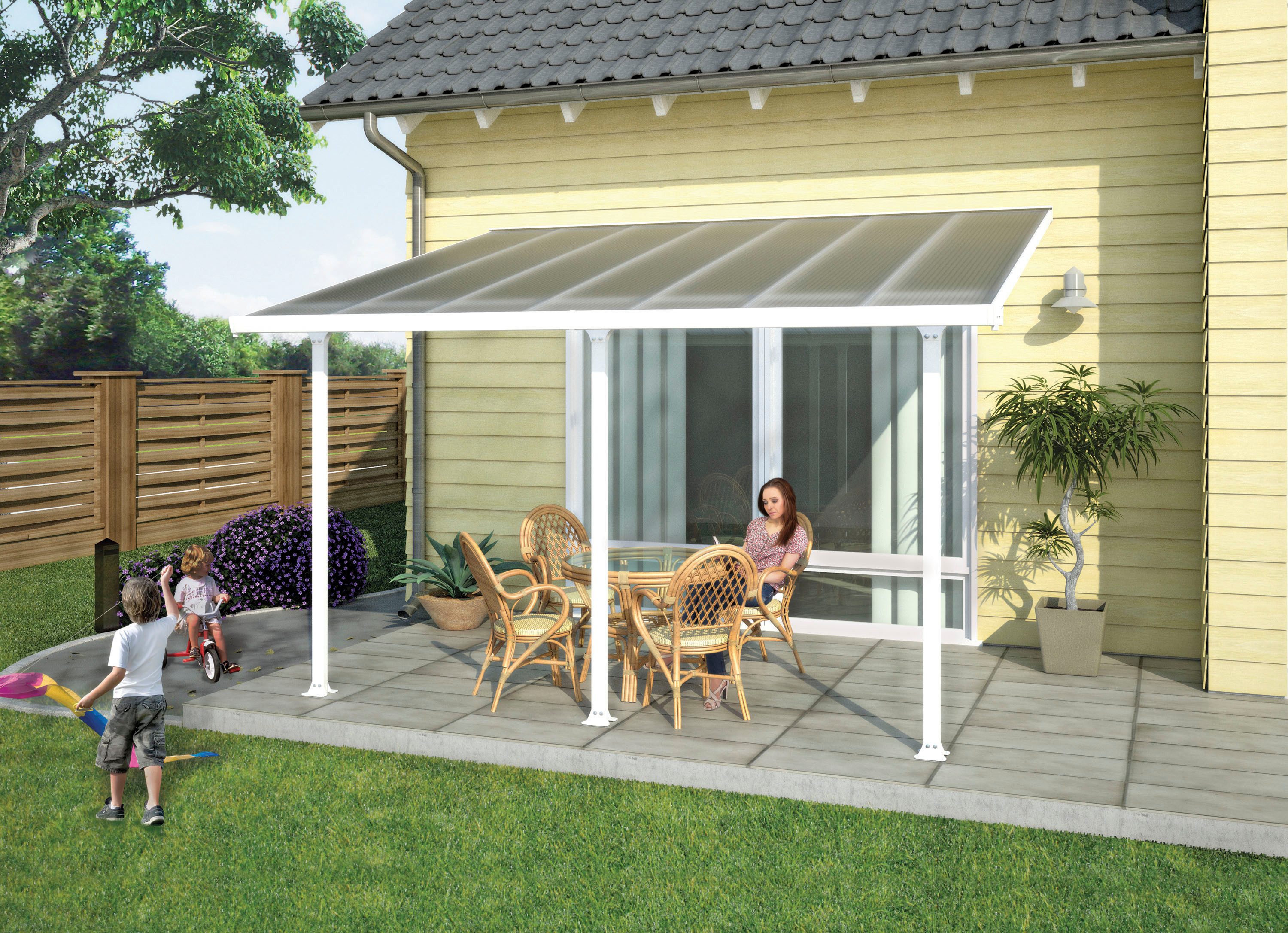Palram - Canopia Terrassendach Feria Alu Terrassenüberdachung, BxT: 425x294 cm, einfache DIY Montage