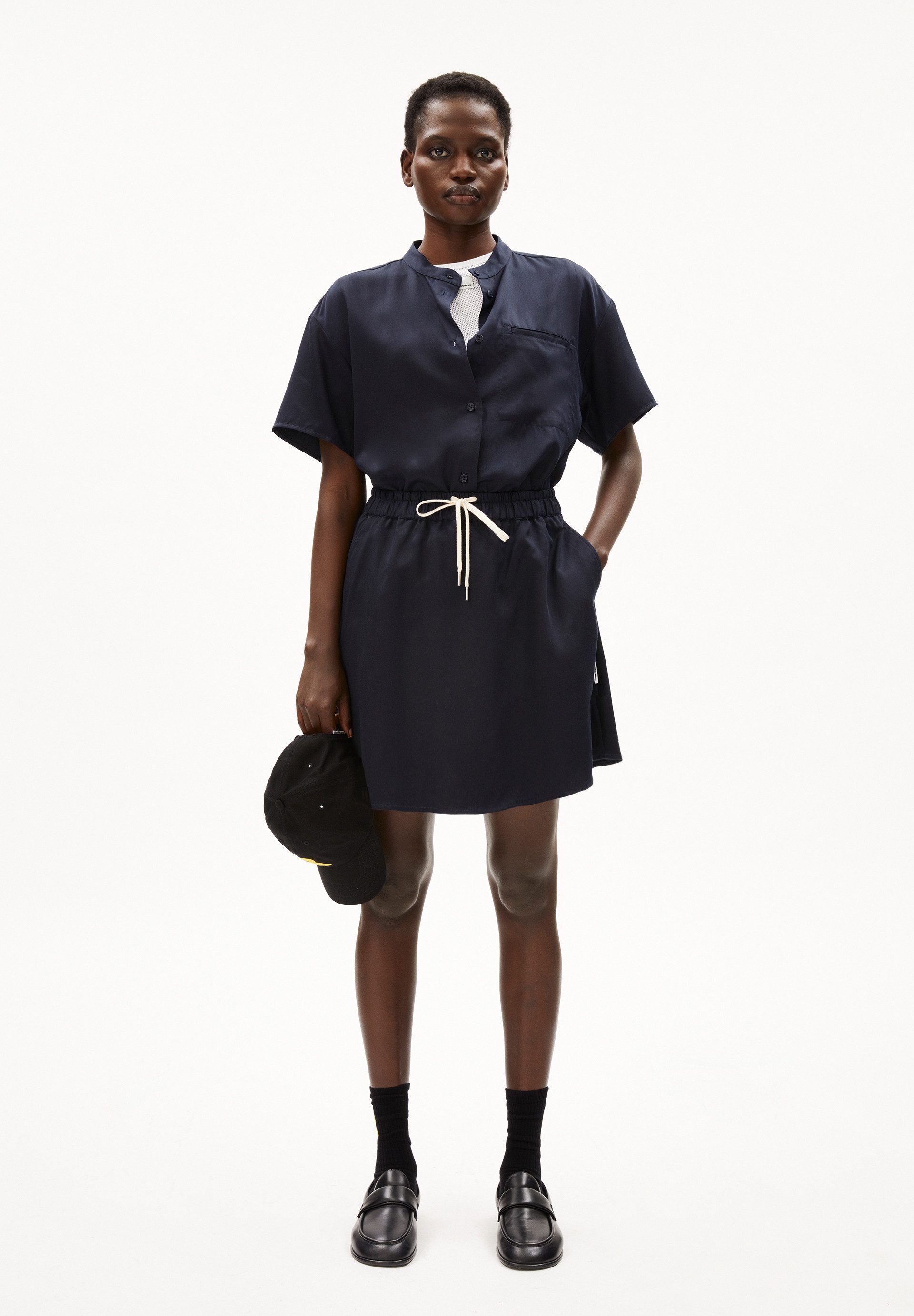 Armedangels Jerseyrock NIKKIAA Webrock aus TENCEL™ Lyocell (Relaxed Fit) Mini