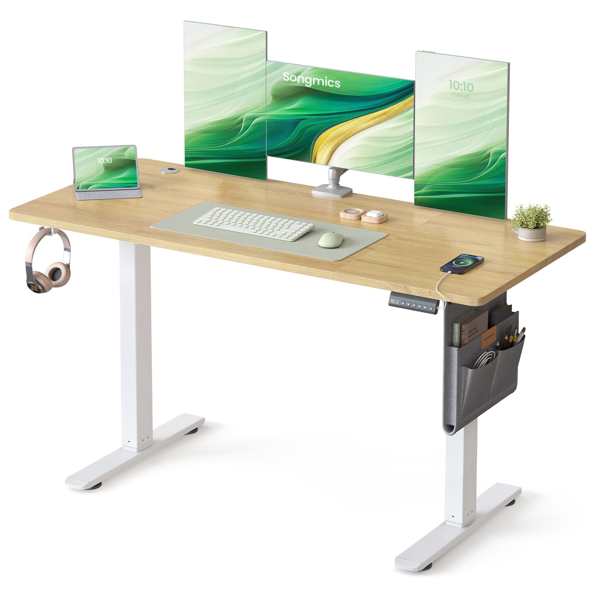 SONGMICS Schreibtisch Höhenverstellbarer elektrisch, 120/140/160/180 cm, US günstig online kaufen