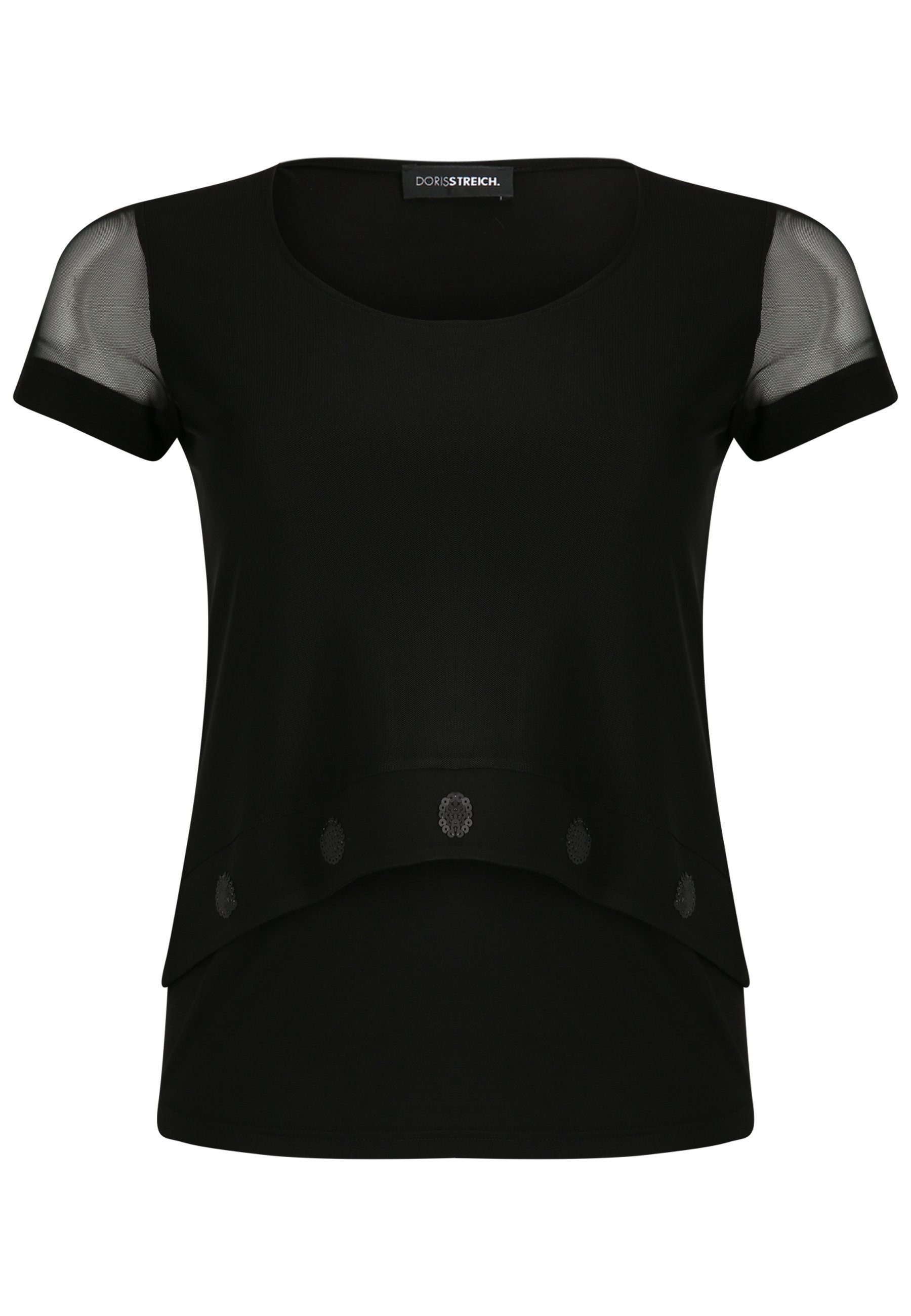 Doris Streich T-Shirt mit transparenten Ärmeln mit modernem Design