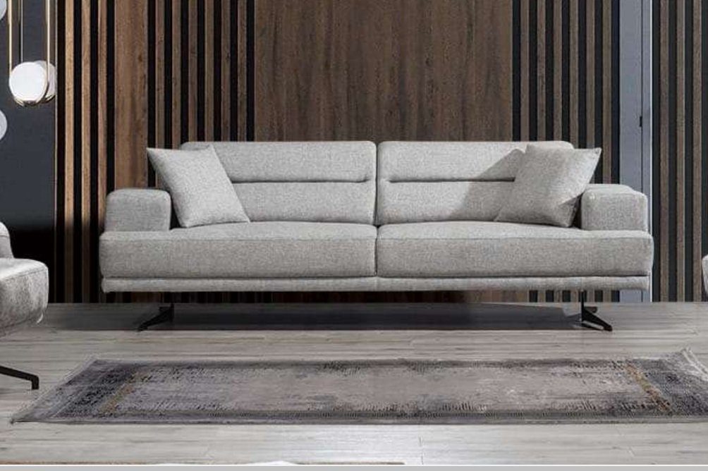 JVmoebel Sofa, Sofa Leder Grau Modern Sitz Design Polster Sitzer 3 Sofas Dreisitzer