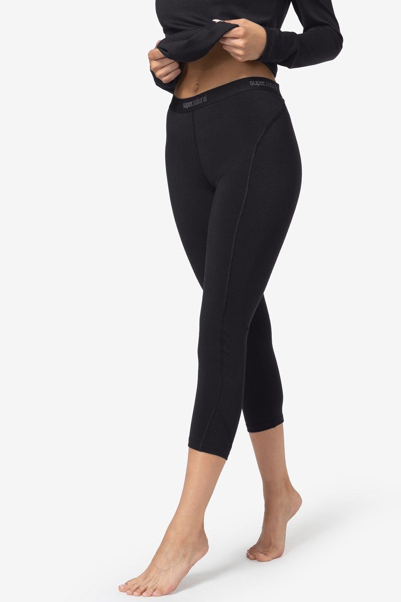 SUPER.NATURAL Thermounterhose für Damen, Merino W ARCTIC230 TIGHT 3/4 funktioneller Merino-Materialmix