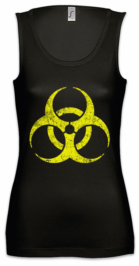 Tanktop Black Biohazard Vintage Symbol Ärmelloses Damen T-Shirt Goth TBBT
