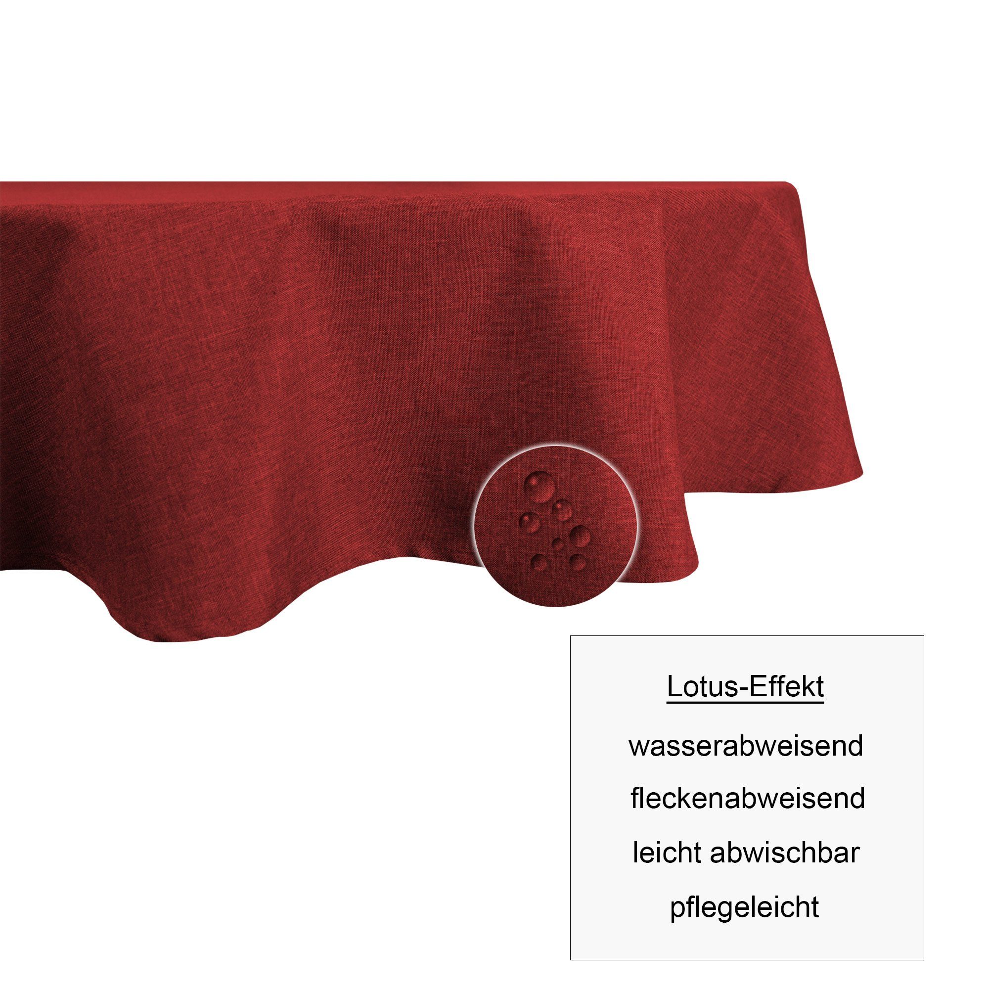 Haus und Deko Tischdecke Tischdecke oval Leinenoptik Lotuseffekt Tischwäsche Wasserabweisend (1-tlg) – Bild 3 von 5