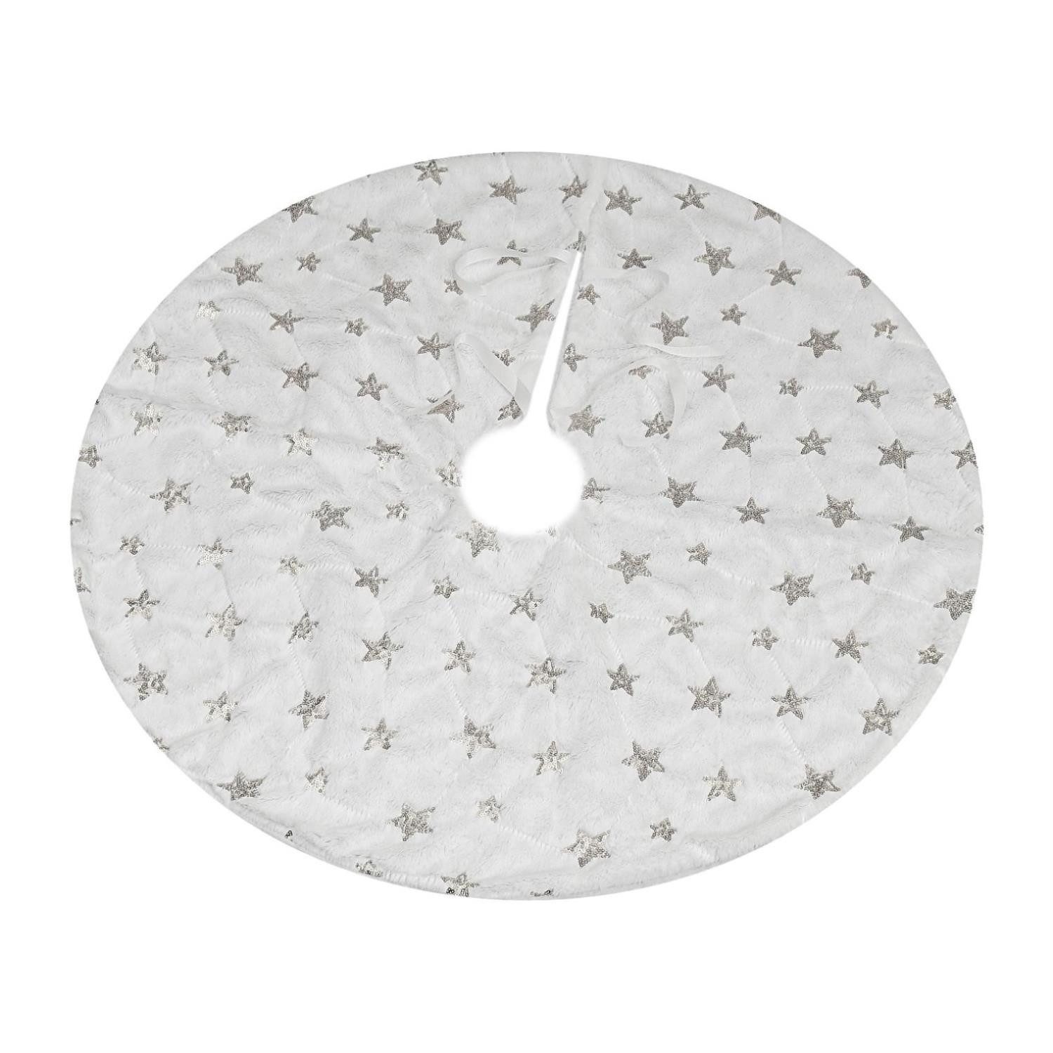 MARELIDA Weihnachtsbaumdecke Baumteppich Schneeflocken Baumrock Tannenbaumd günstig online kaufen