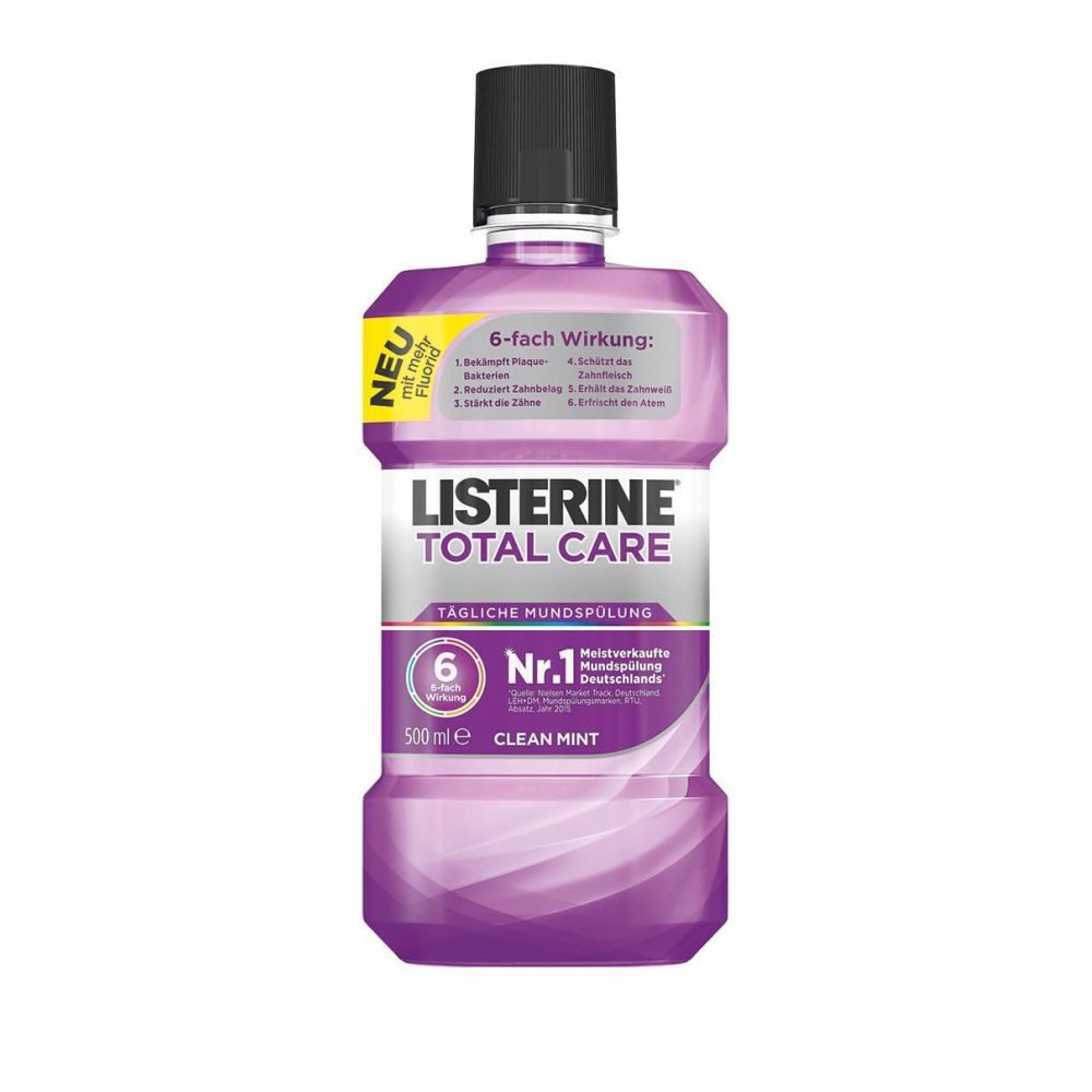 Listerine Mundspülung 3x500ml LISTERINE Total Care, Antibakterielle Mundspülung, (3-tlg) Für umfassendere Mundhygiene