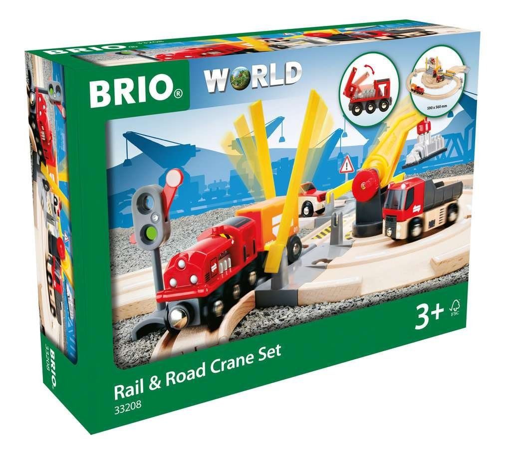 Modelleisenbahn-Set »BRIO Straßen und Schienen Kran Set«