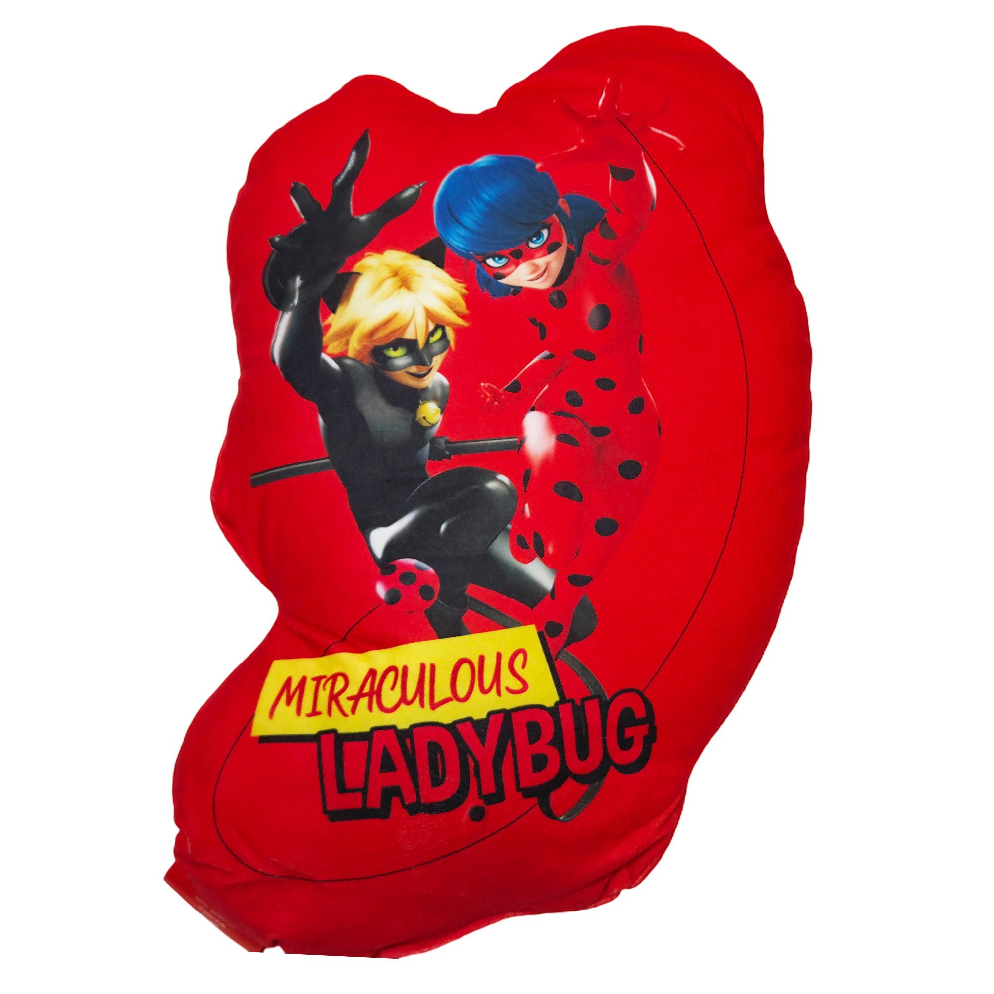 Miraculous - Ladybug Dekokissen Miraculous Ladybug Cat Noir mini Velours Kissen Dekokissen 3D Cushion, 40x30x7 cm