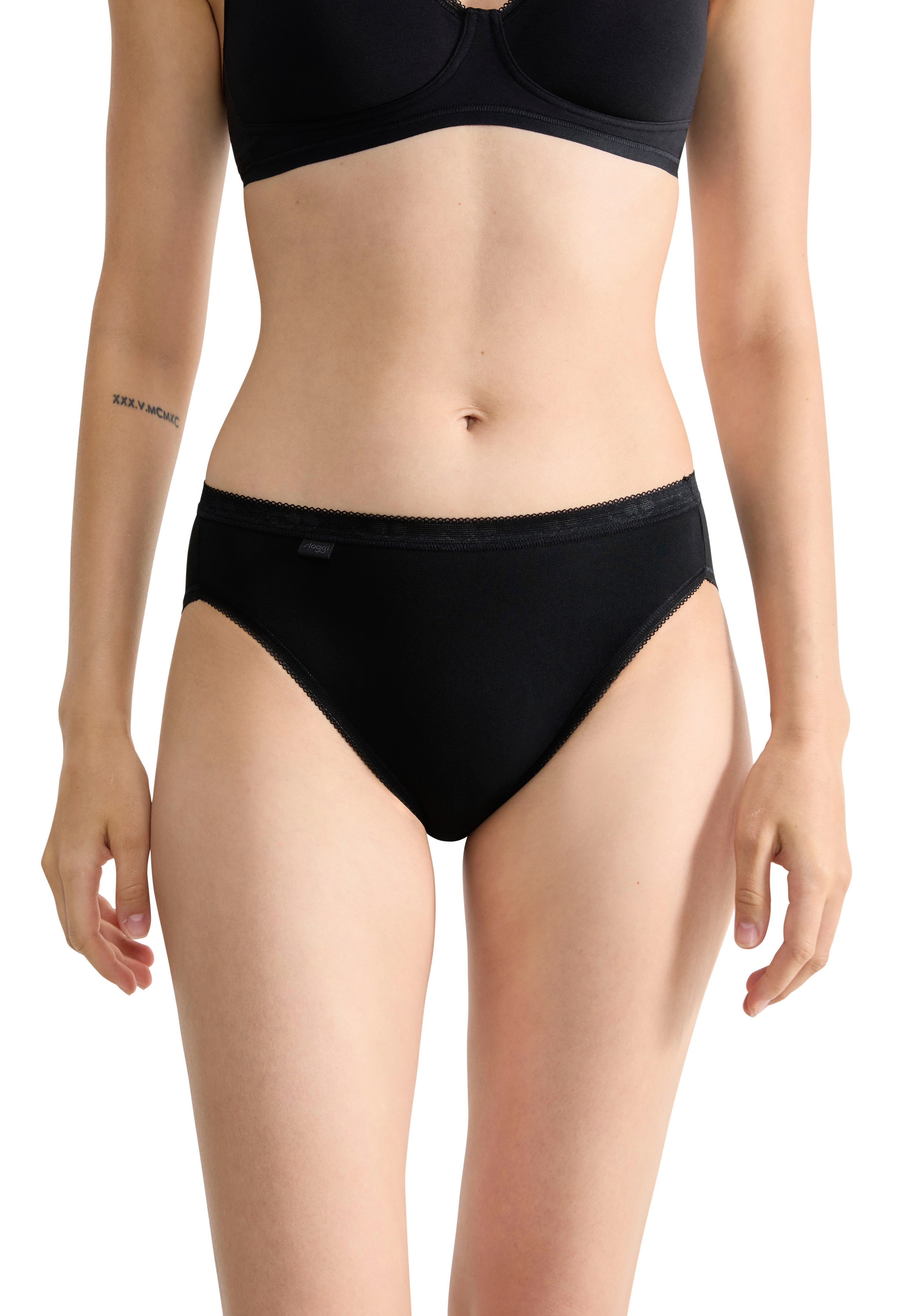 sloggi Tai-Slip Basic+ (2er Pack) perfekter Sitz, Baumwollmix, elastisch, weiche Nähte
