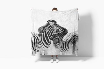 Sinus Art Handtücher Handtuch Strandhandtuch Saunatuch Kuscheldecke mit Tiermotiv Zebras Schwarz Wei, Baumwolle-Polyester-Mix (1-St), Handtuch