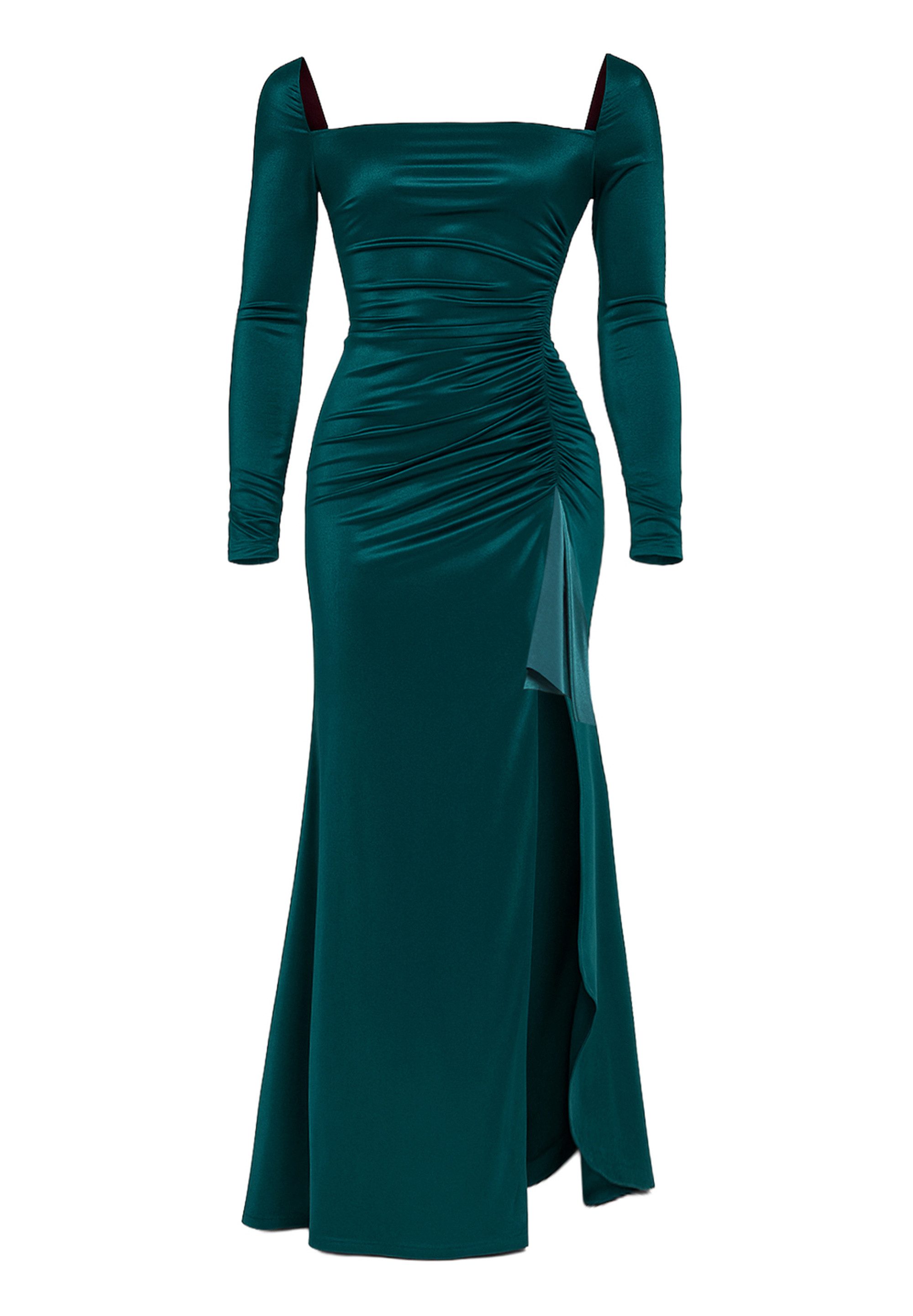 Goddiva Maxikleid Slinky Satin One Shoulder Split Maxi Dress langes Kleid günstig online kaufen