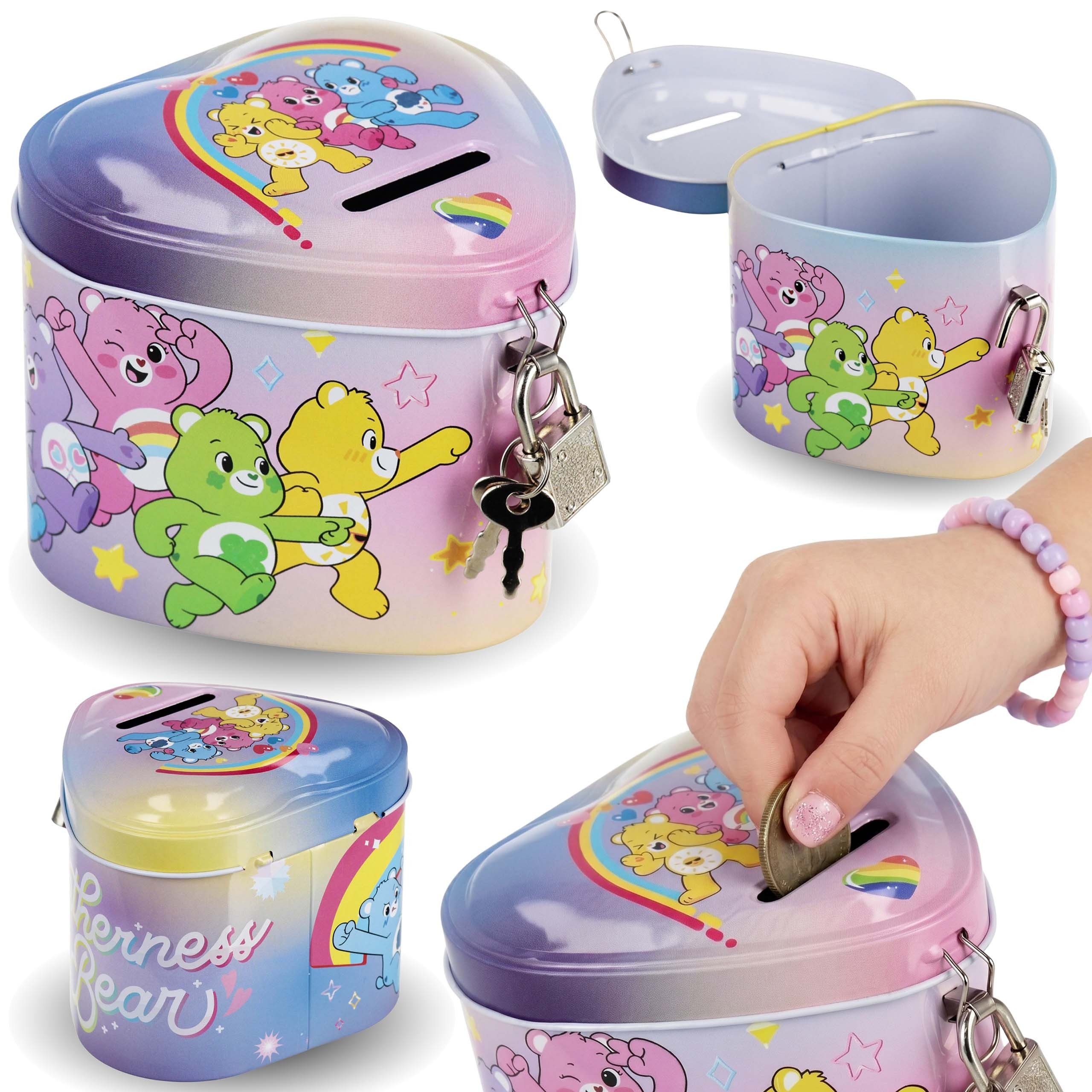 Care Bears Spardose Care Bears Metall-Spardose Herzform – mit Schloss für Mädchen