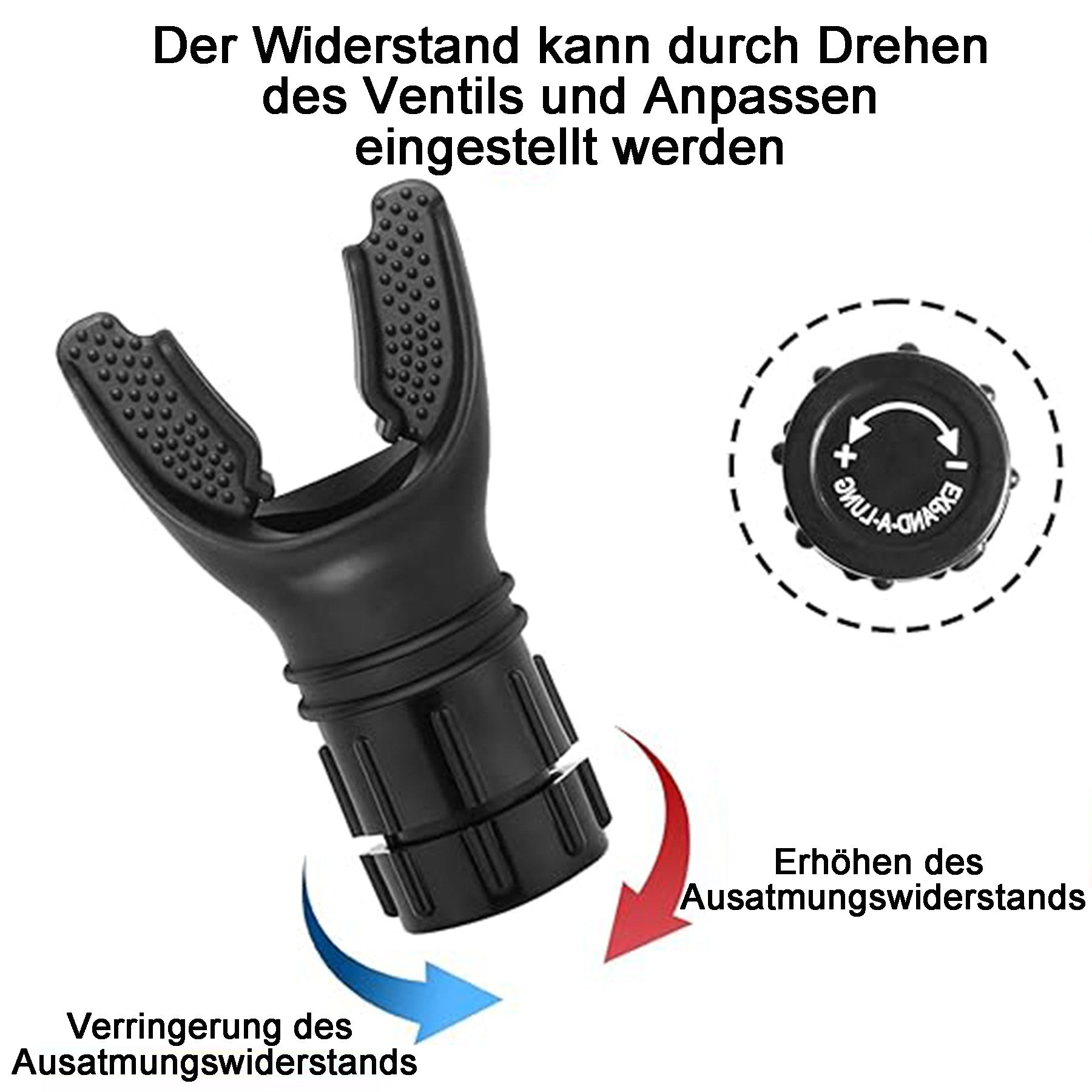 Mutig Bauchmuskelmaschine Breathing Trainer, Lungentrainer Sport Atemtrainer (Mit Elnstellbaren Widerständen, Lungen-Trainer für sanftes Atemtraining), Zur Verbesserung Der Lungenkapazität Leicht zu Reinigen