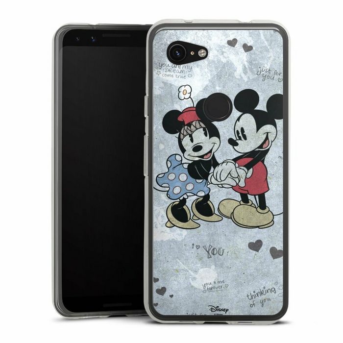 DeinDesign Handyhülle Disney Mickey & Minnie Mouse Vintage Mickey&Minnie In Love Google Pixel 3a Silikon Hülle Bumper Case Handy Schutzhülle