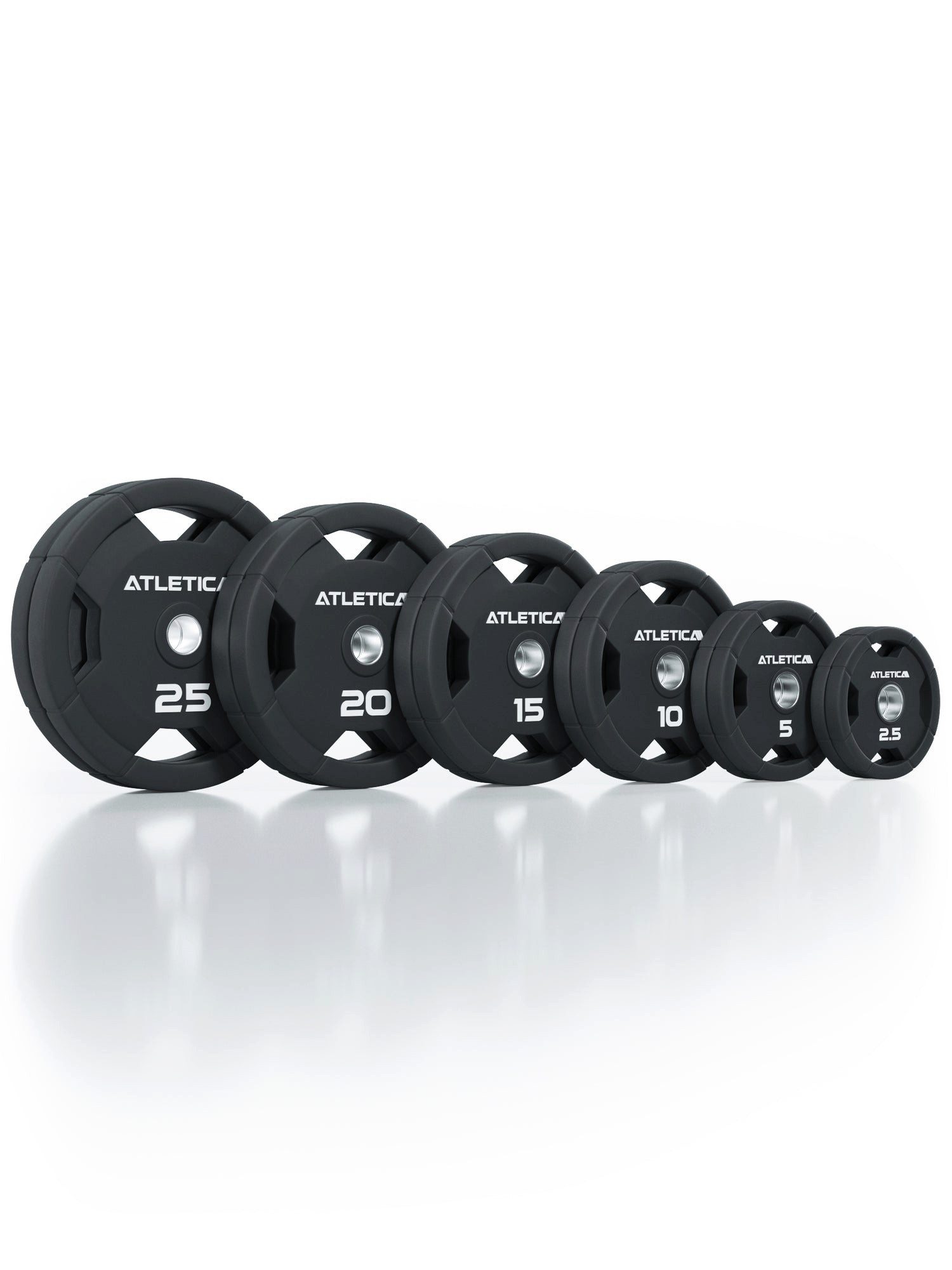 ATLETICA Hantelscheiben 4H Rubber Plates, 155kg Set, Gummierte Hantelscheiben