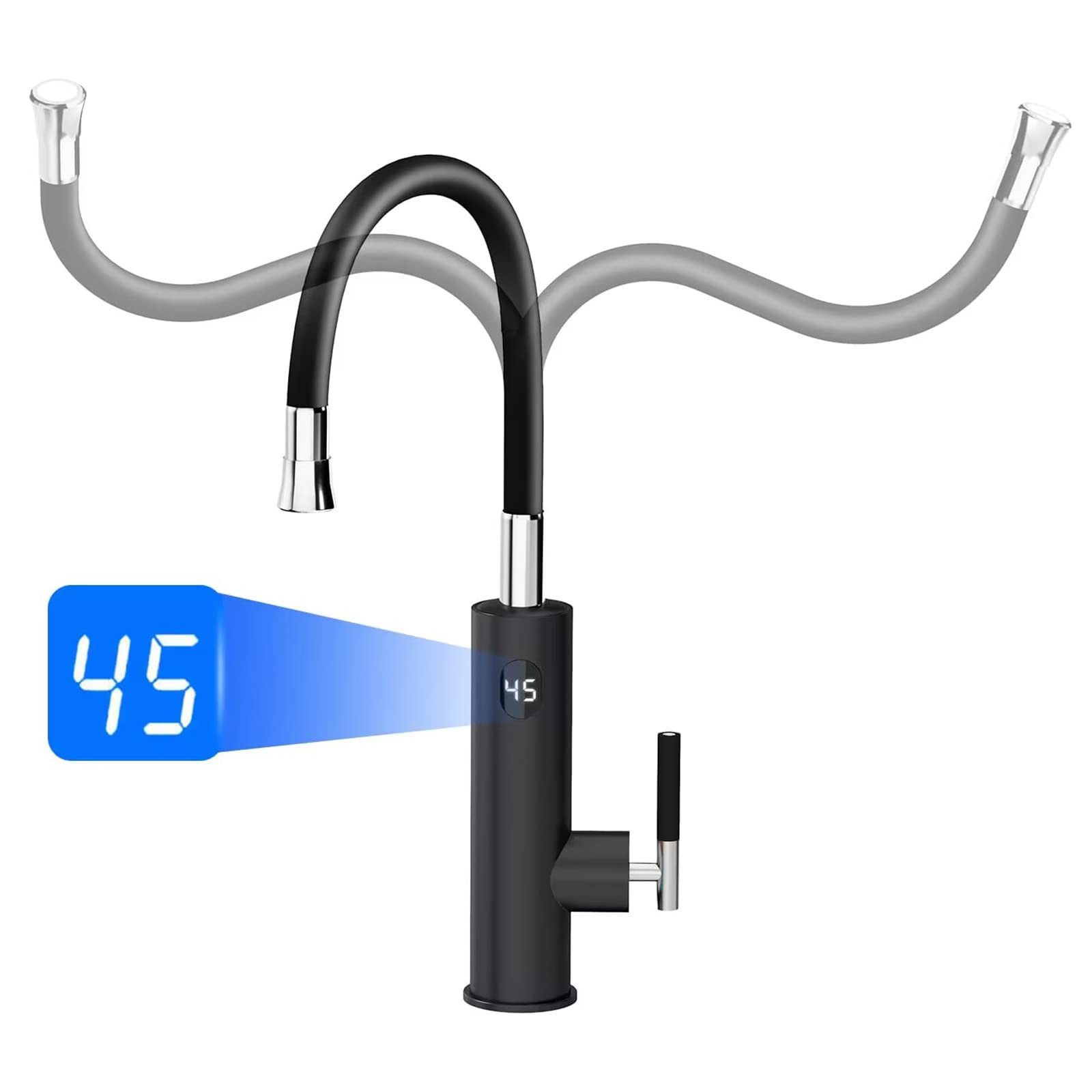 Oihpaw Küchenarmatur Elektrische Durchlauferhitzer, 360° Schwenkbar Armatur günstig online kaufen