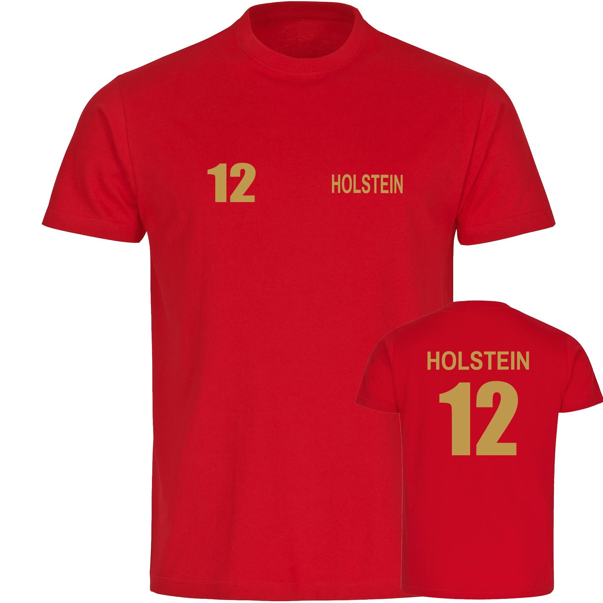 T-Shirt Kinder Holstein - Trikot Nummer 12 gold - Kind