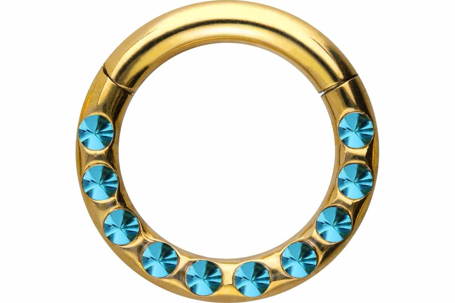 PIERCINGLINE Nasenpiercing Chirurgenstahl Segmentring Clicker KRISTALLE + E günstig online kaufen