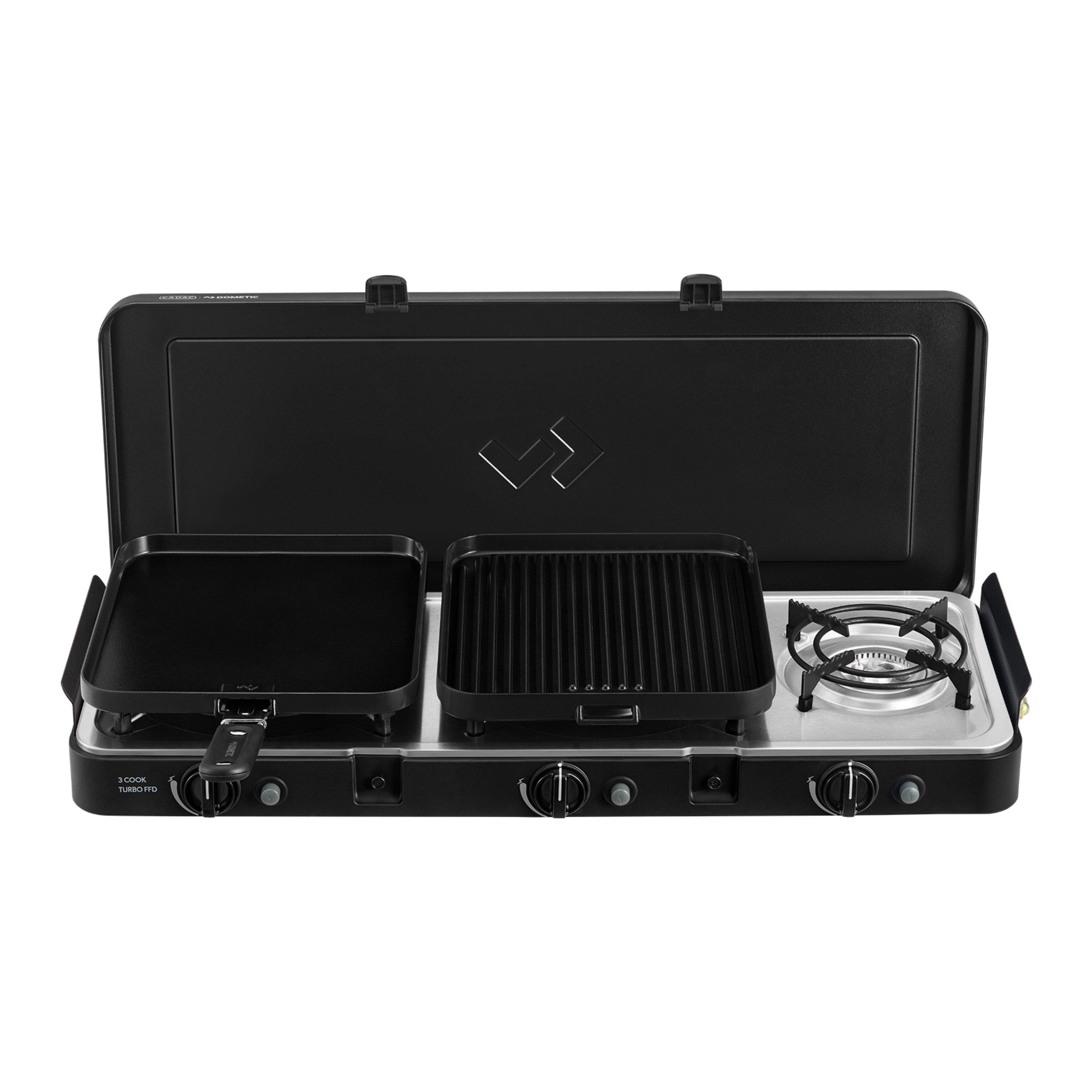CADAC Camping-Gasgrill Cadac 3-Cook Turbo FFD Deluxe 30mbar BBQ Gasgrill Tischgrill