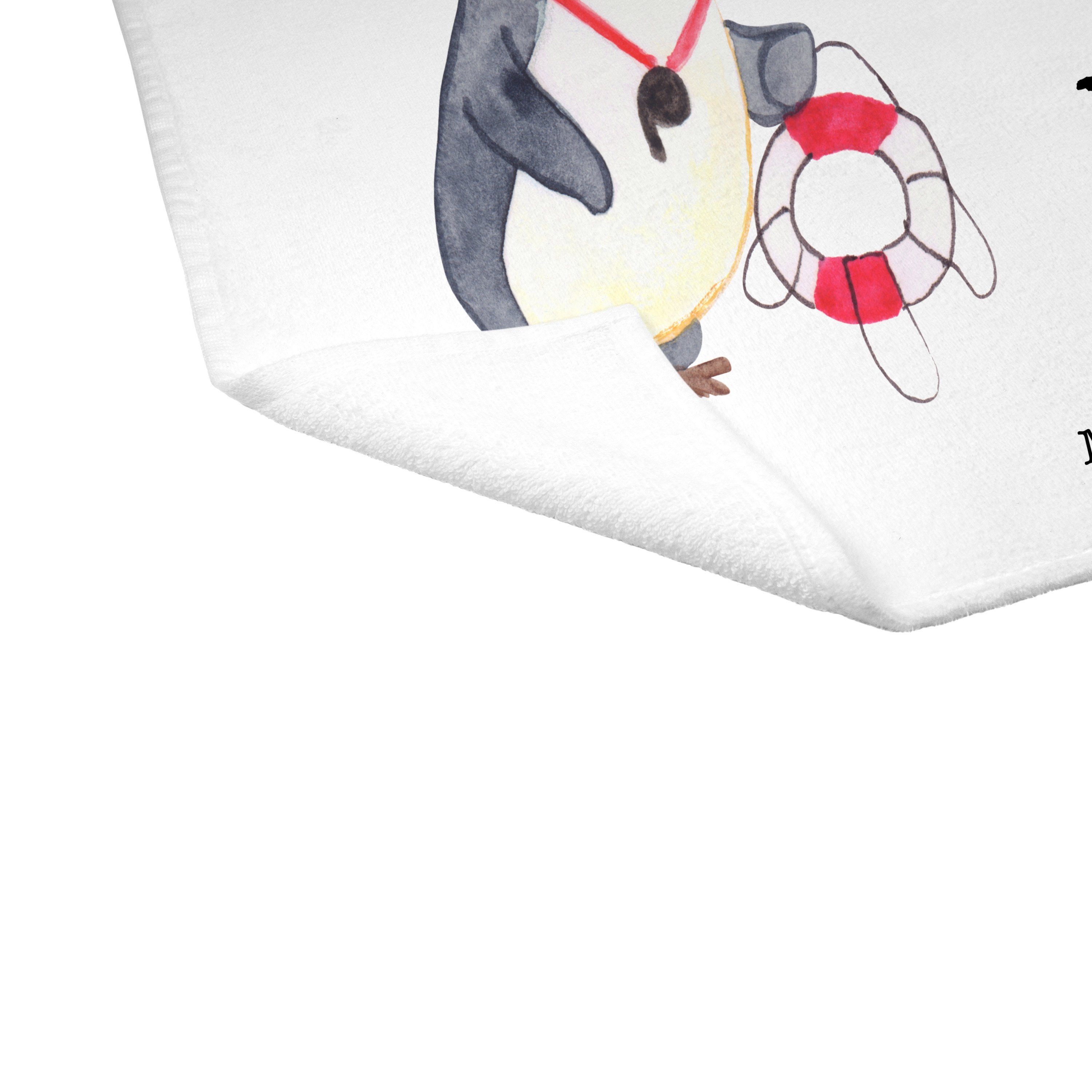 Mr. & Handtuch, Handtuch Mrs. aus Weiß (1-St) Geschenk, Sport Kinde, Leidenschaft - - Bademeister Panda