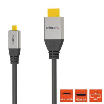 Celexon HDMI auf Micro HDMI Kabel mit Ethernet - 2.0a/b 4K 1,0m HDMI-Kabel, (100 cm), Professional Line