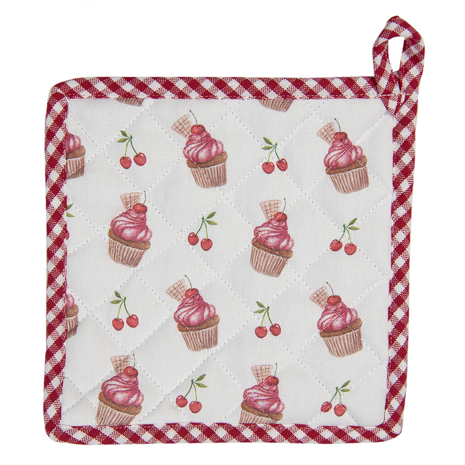 Clayre & Eef Topflappen Cherry Cupcakes, (Set, 2-tlg., 2-teilig), hitzebest günstig online kaufen